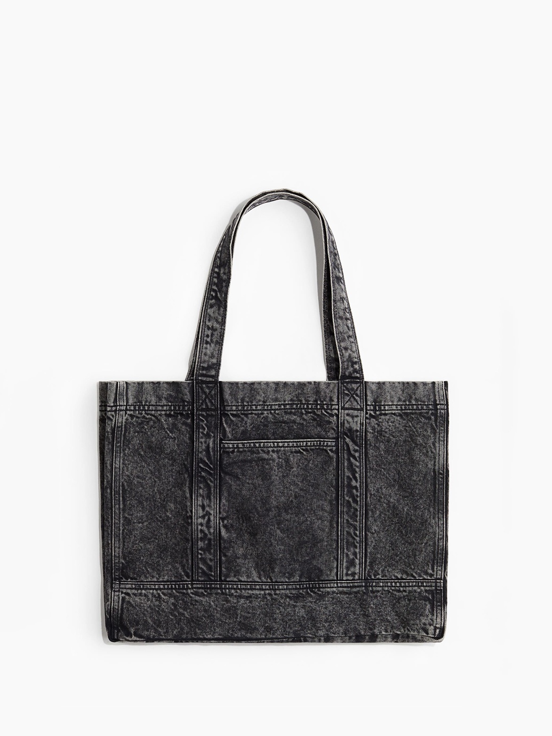 

H&M Washed-Look Denim Shopper, Grey