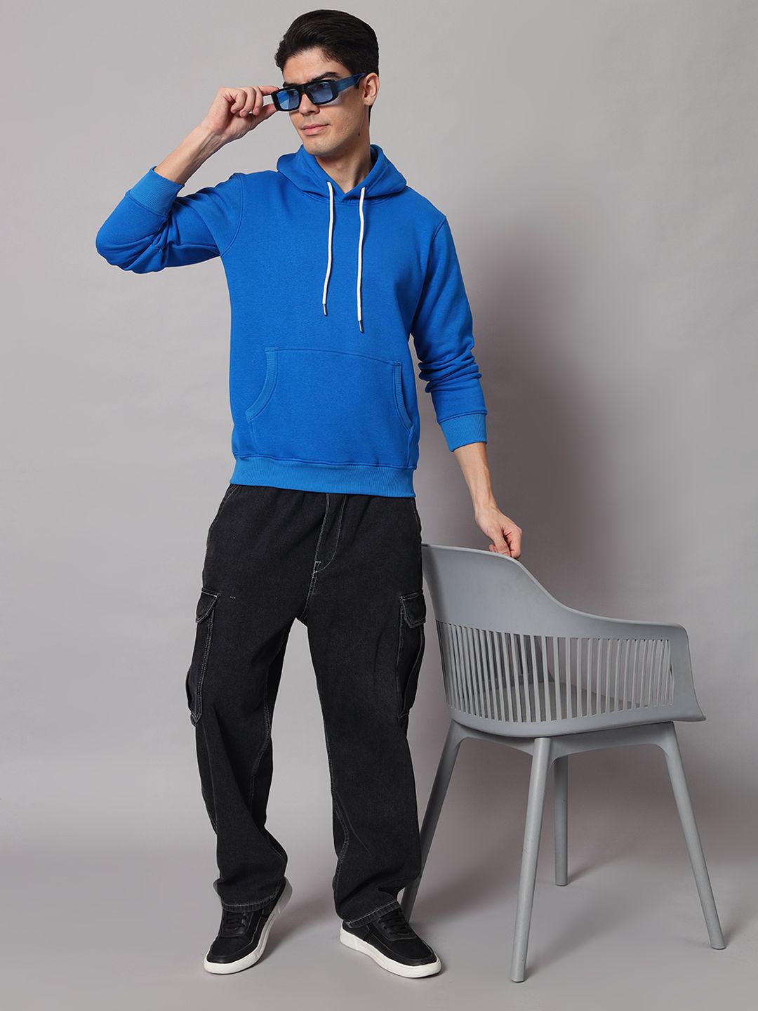 

Obaan Men Hooded Sweatshirt, Blue