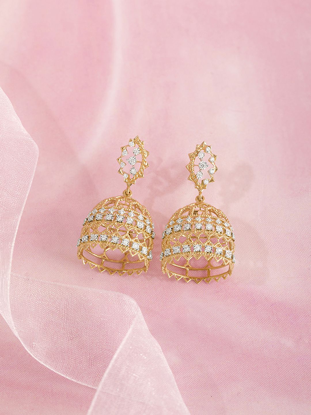 

Mia by Tanishq Women 14KT Yellow Gold Diamond Jumka Earrings 9.04gm