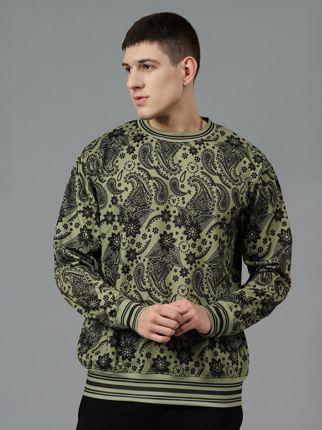 

GO DEVIL Men Printed Sweatshirt, Sea green