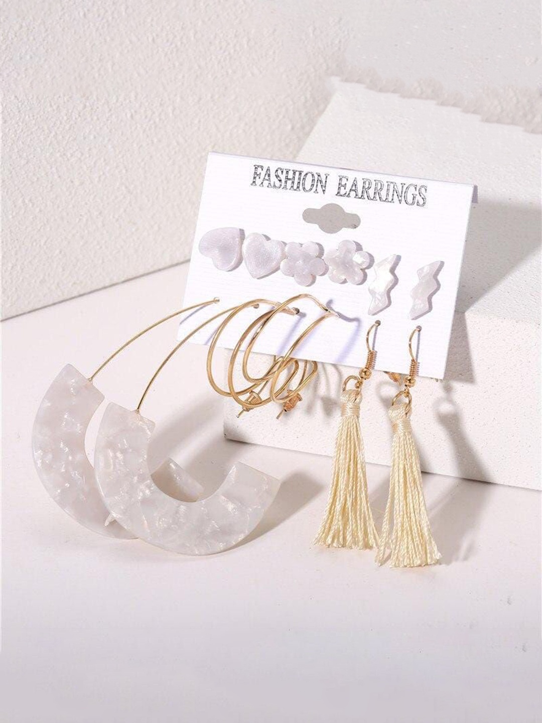 

YU FASHIONS Pack Of 12 Gold Plated Rhinestone Studded Contemporary Drop Earrings