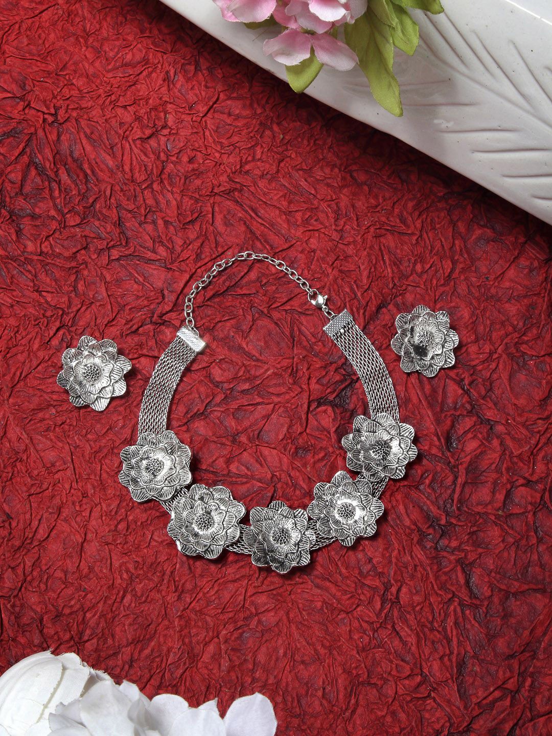 

YouBella Silver-Plated Jewellery Set