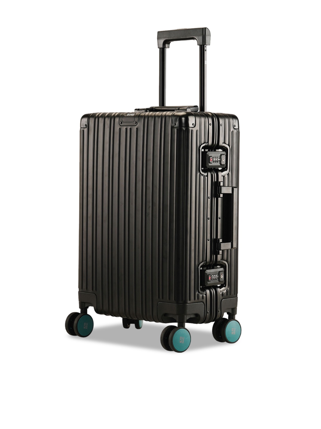 

EUME Hard Sided Textured Cabin Trolley Suitcase, Black