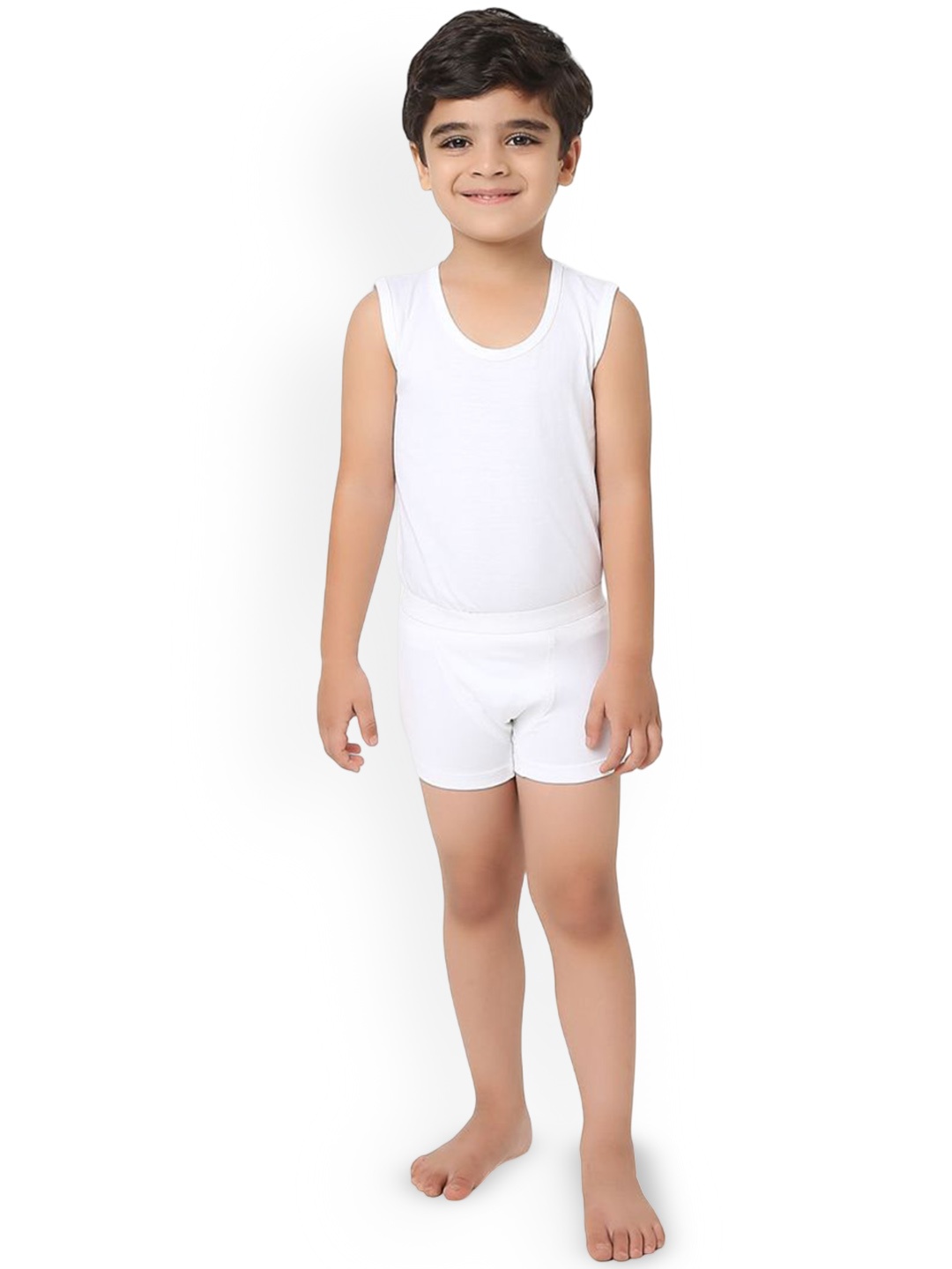 

You Got Plan B Boys Cotton Undershirt Vest With Trunks TV-White: 4-6-White