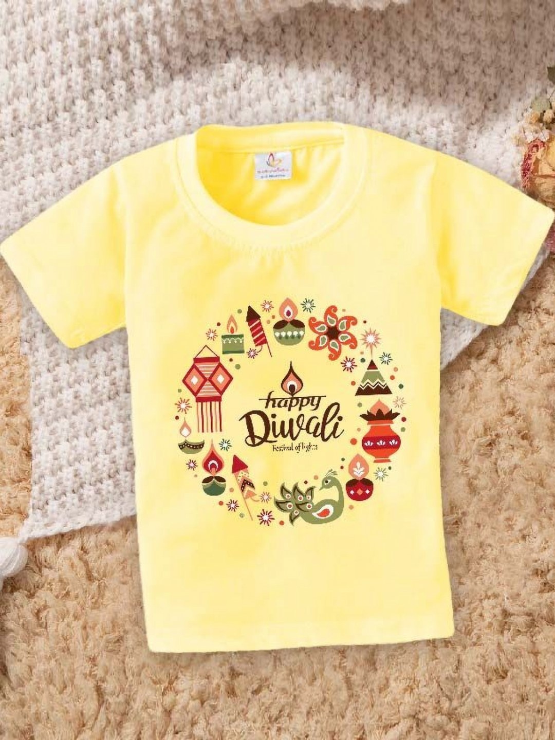 

Babywish Unisex Kids Graphic Printed Round Neck Cotton T-shirt, Yellow