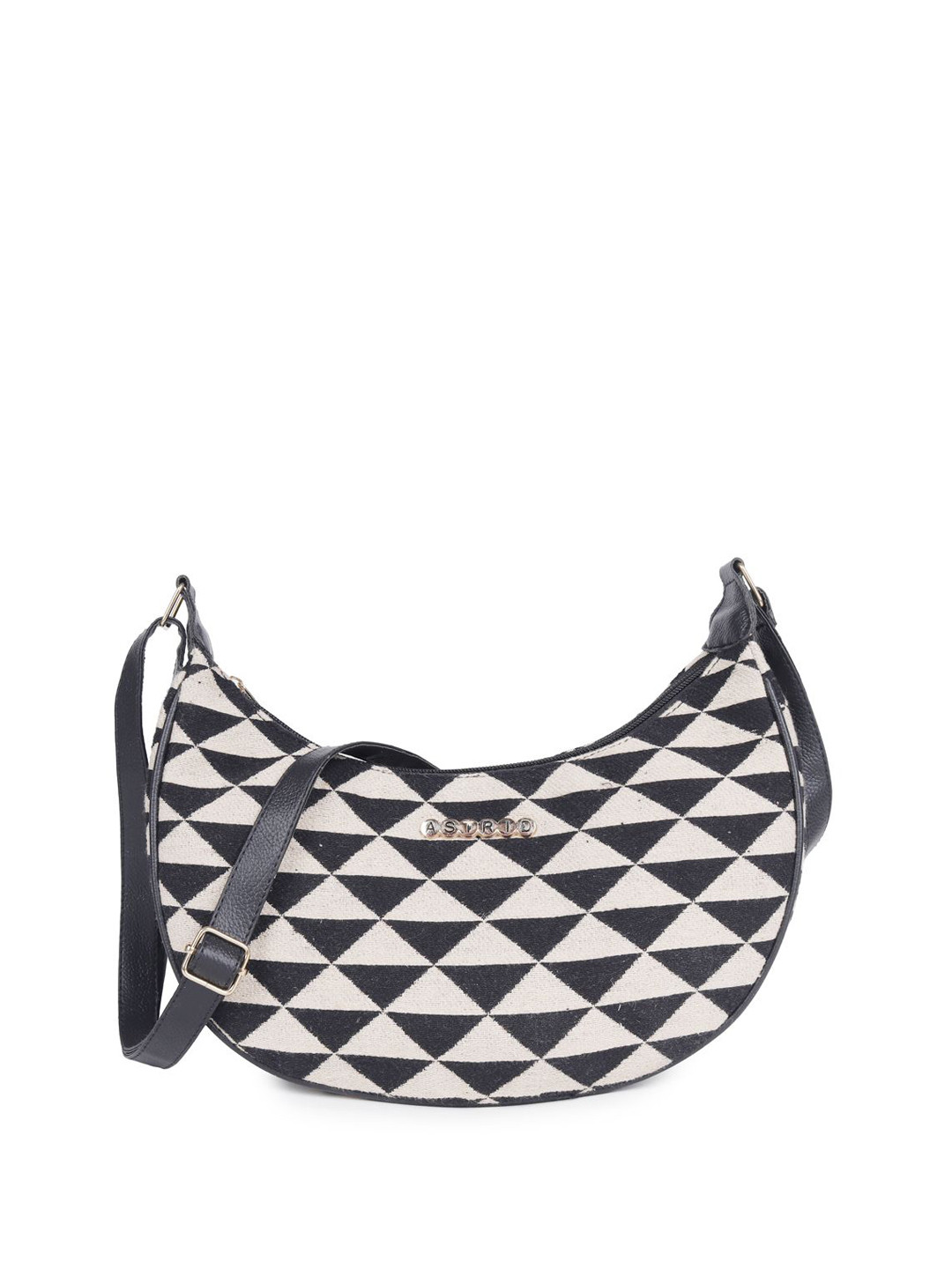 

ASTRID Women Textured Half Moon Sling Bag, White