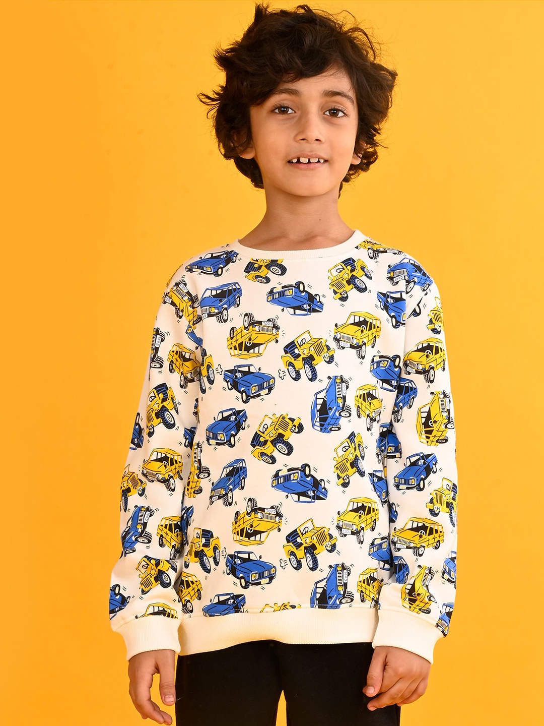 

Anthrilo Boys Graphic Printed Pullover Sweatshirt, White