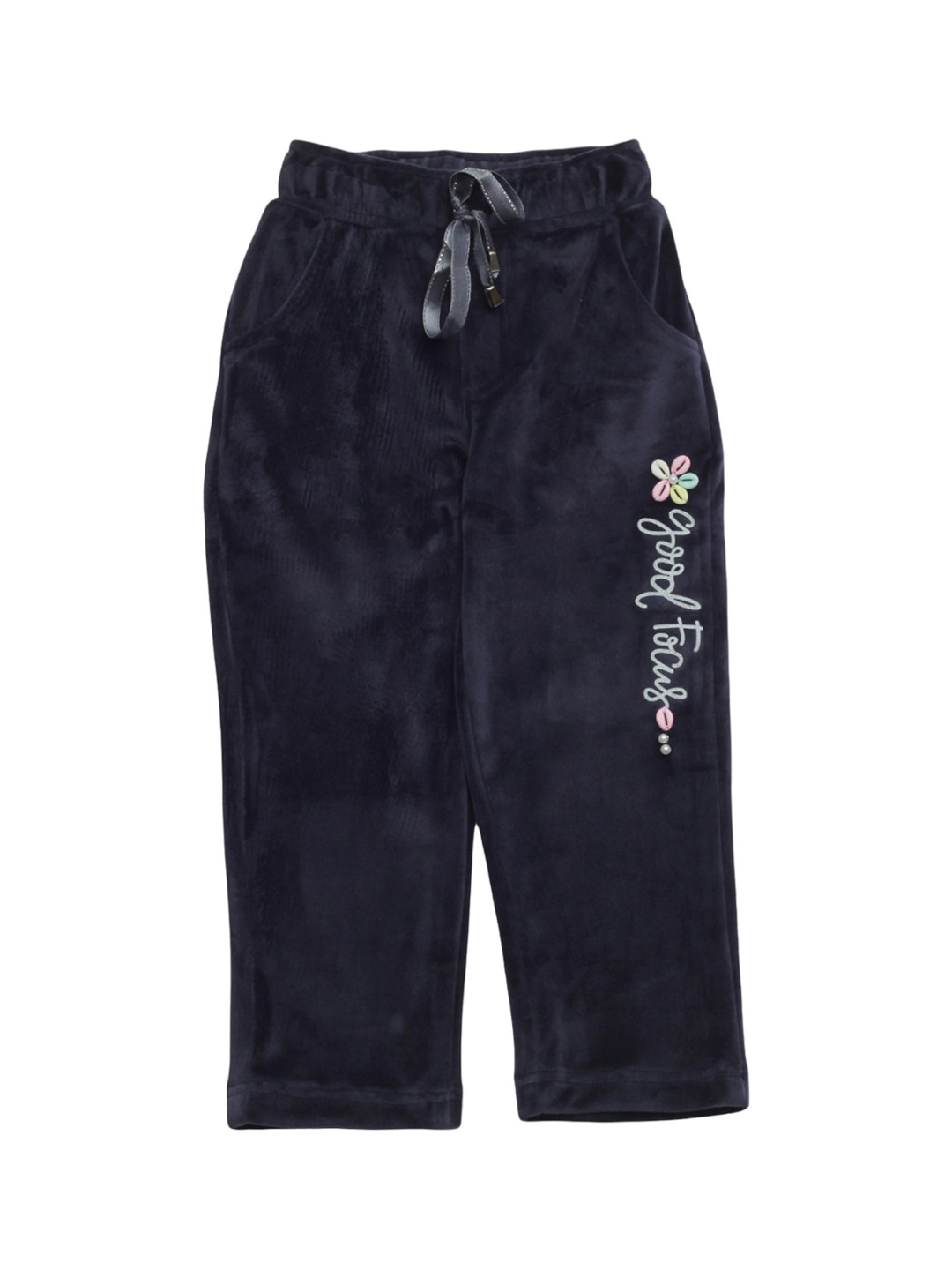 

Lil Lollipop Girls Mid-Rise Solid Regular Trousers, Navy blue