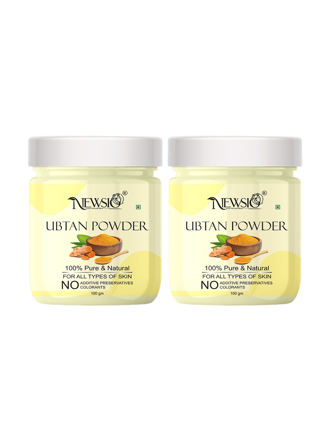 

Newsio Set Of 2 100% Pure & Natural Ubtan Powder- 100 g Each, Yellow