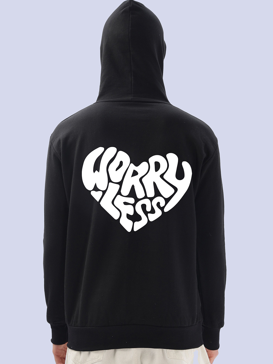 

FALTU.CO Men Printed Hooded Cotton Pullover Sweatshirt, Black