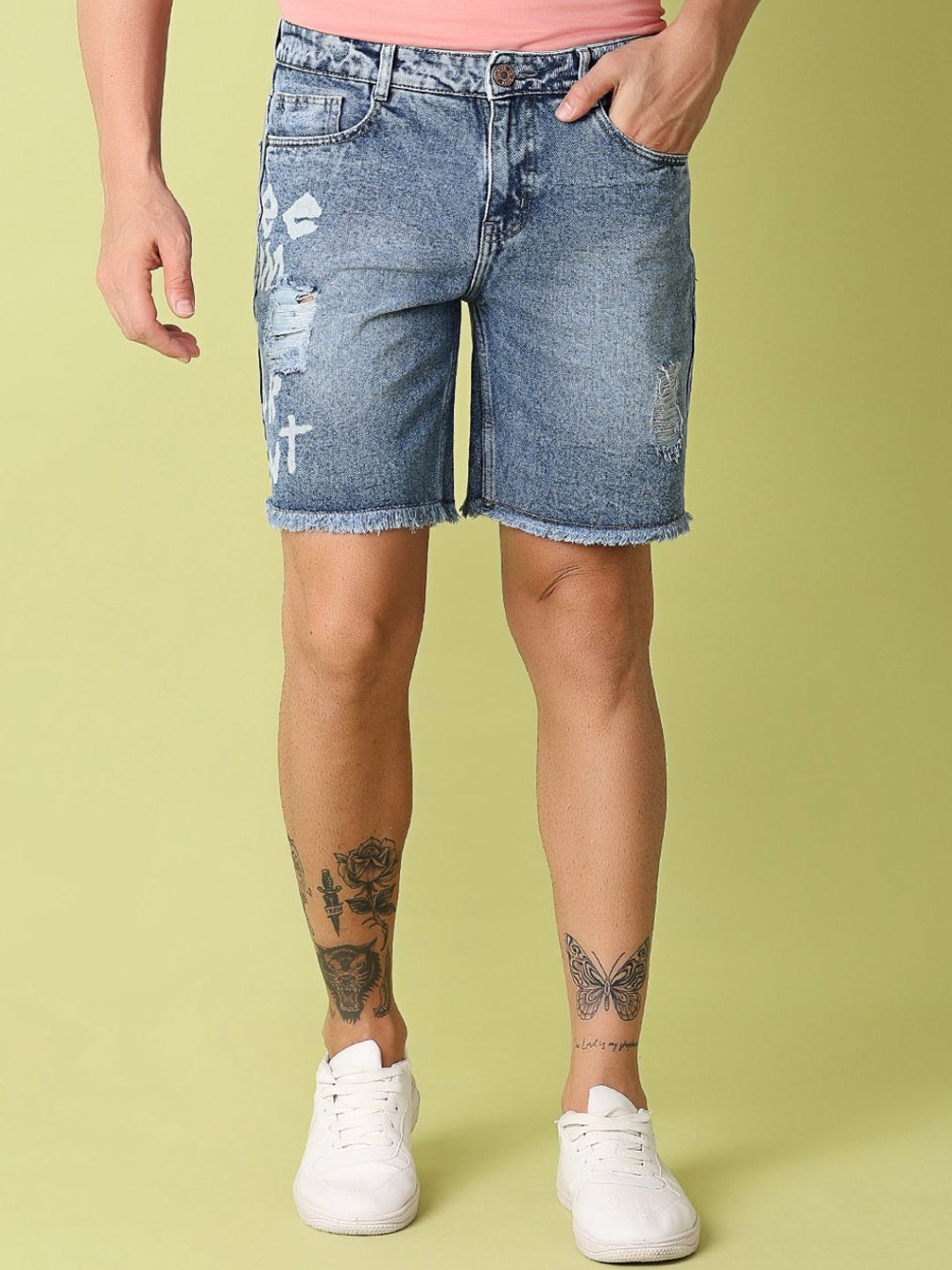 

V-Mart Men Regular Fit Denim Shorts, Blue