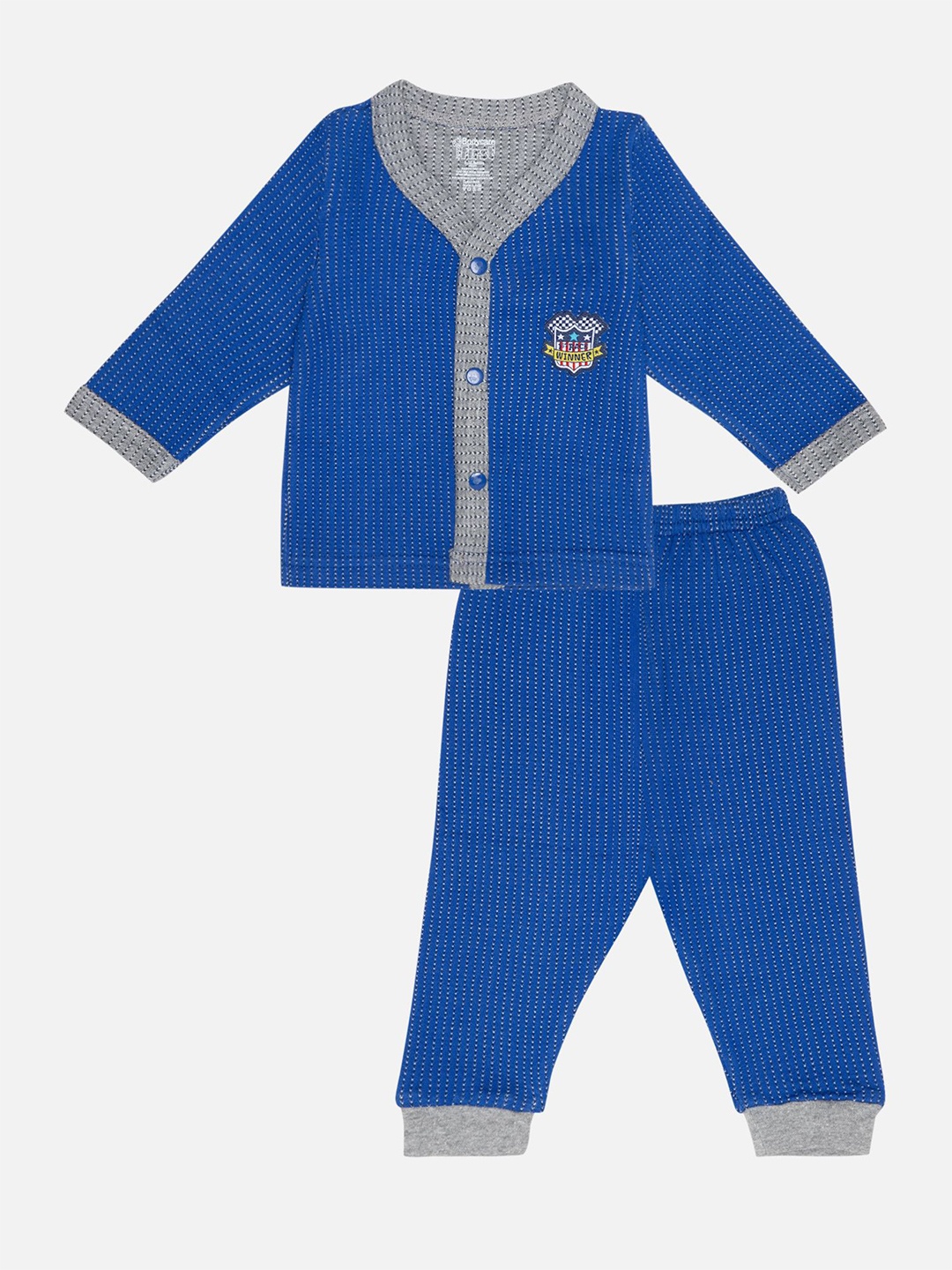 

Bodycare Kids Full Sleeves Ribbed Cotton Thermal Set, Blue