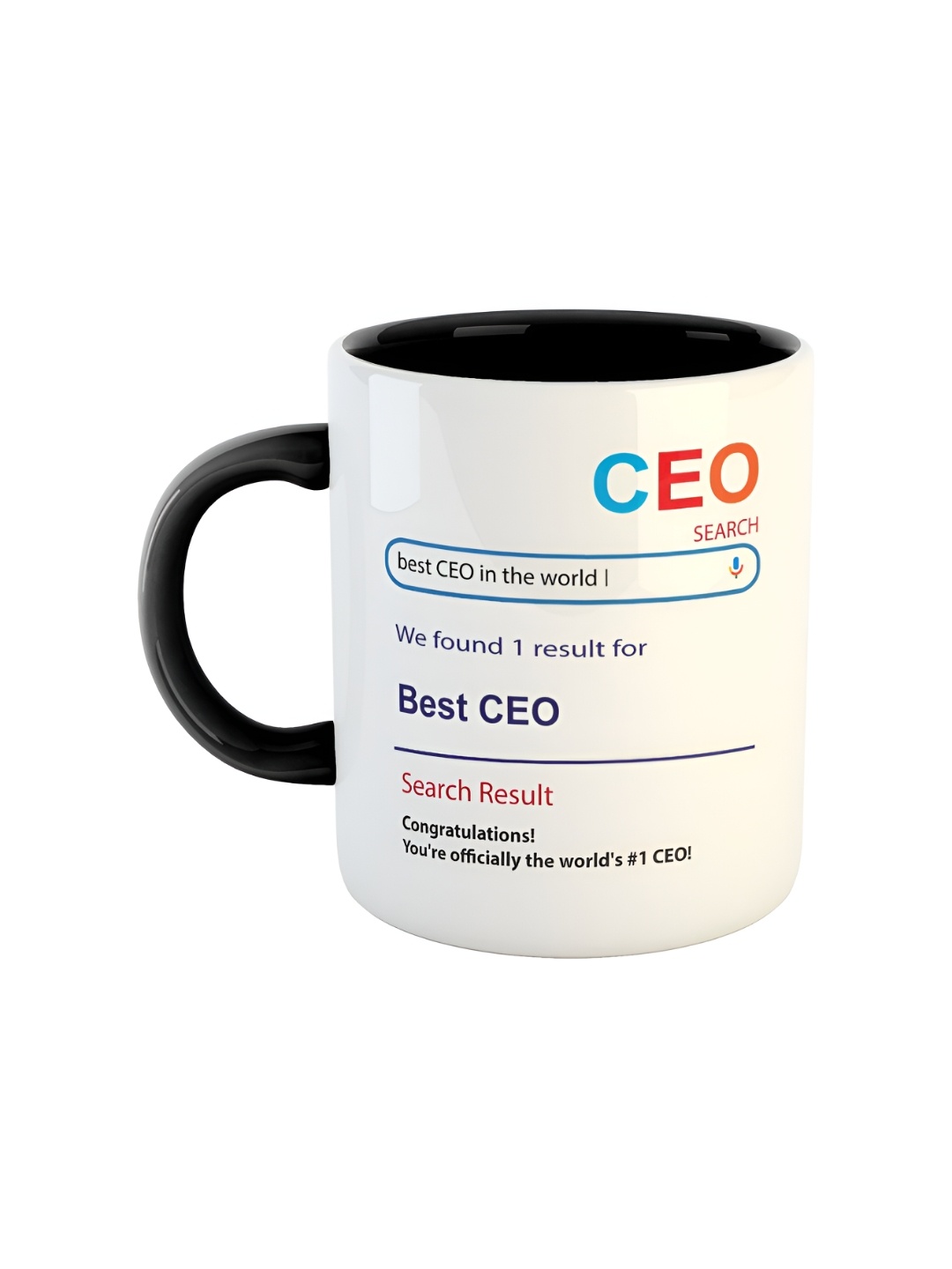 

ARTBUG White & Black Best CEO Printed Glossy Ceramic Coffee Mug 330 ML