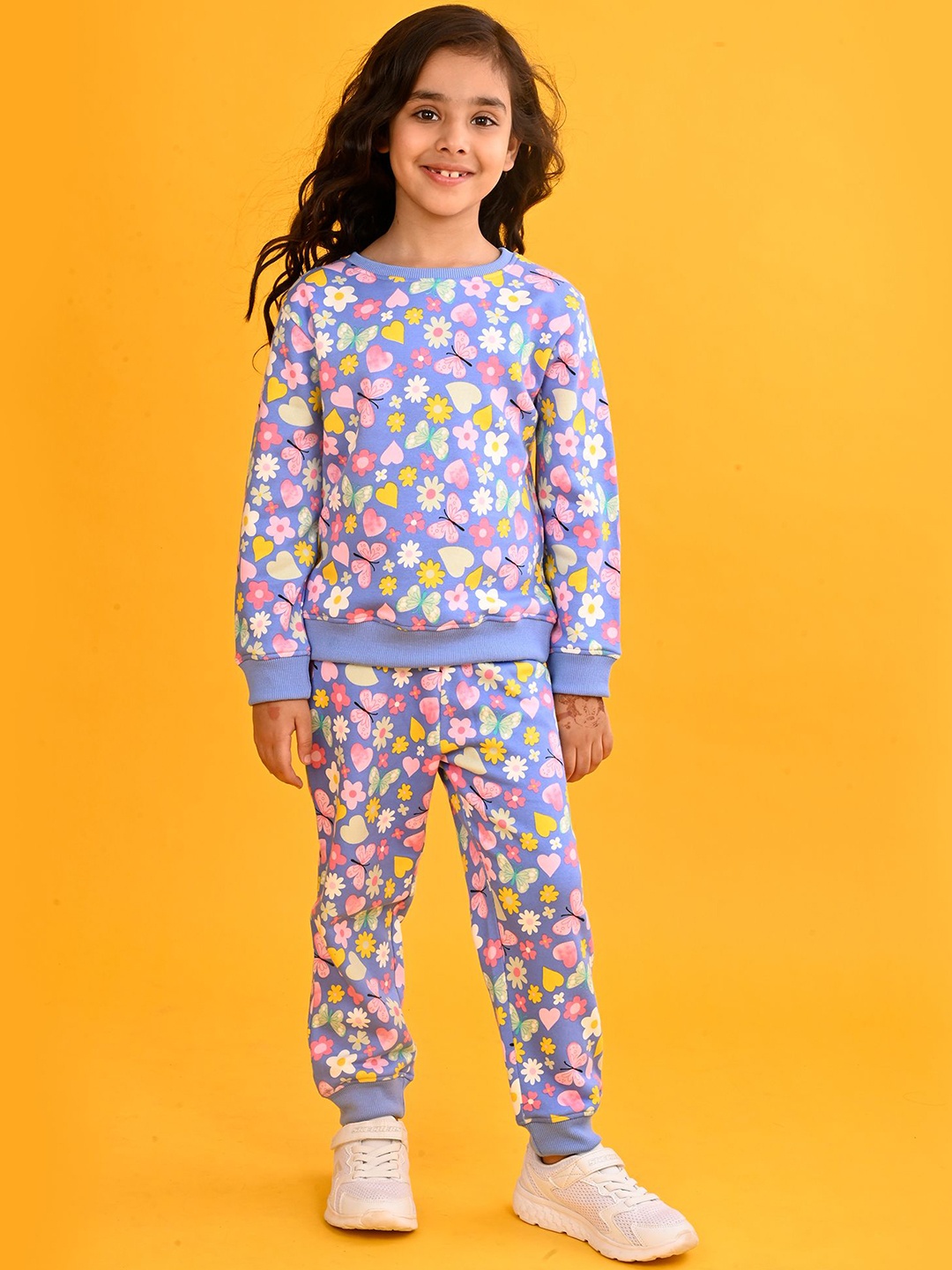 

Anthrilo Girls Printed Sweatshirt With Joggers, Blue