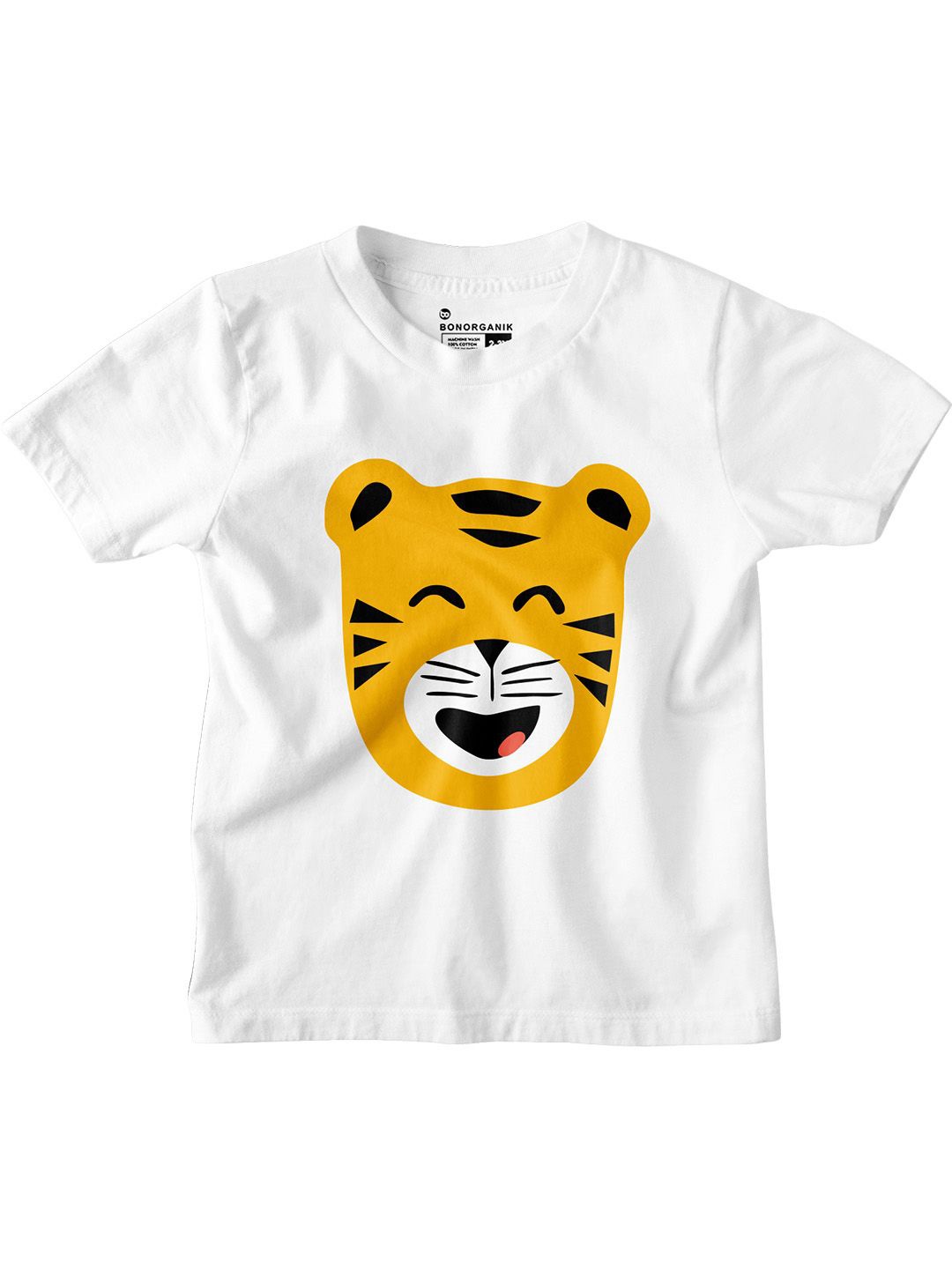 

BonOrganik Boys Graphic Printed Round Neck Cotton T-shirt, White