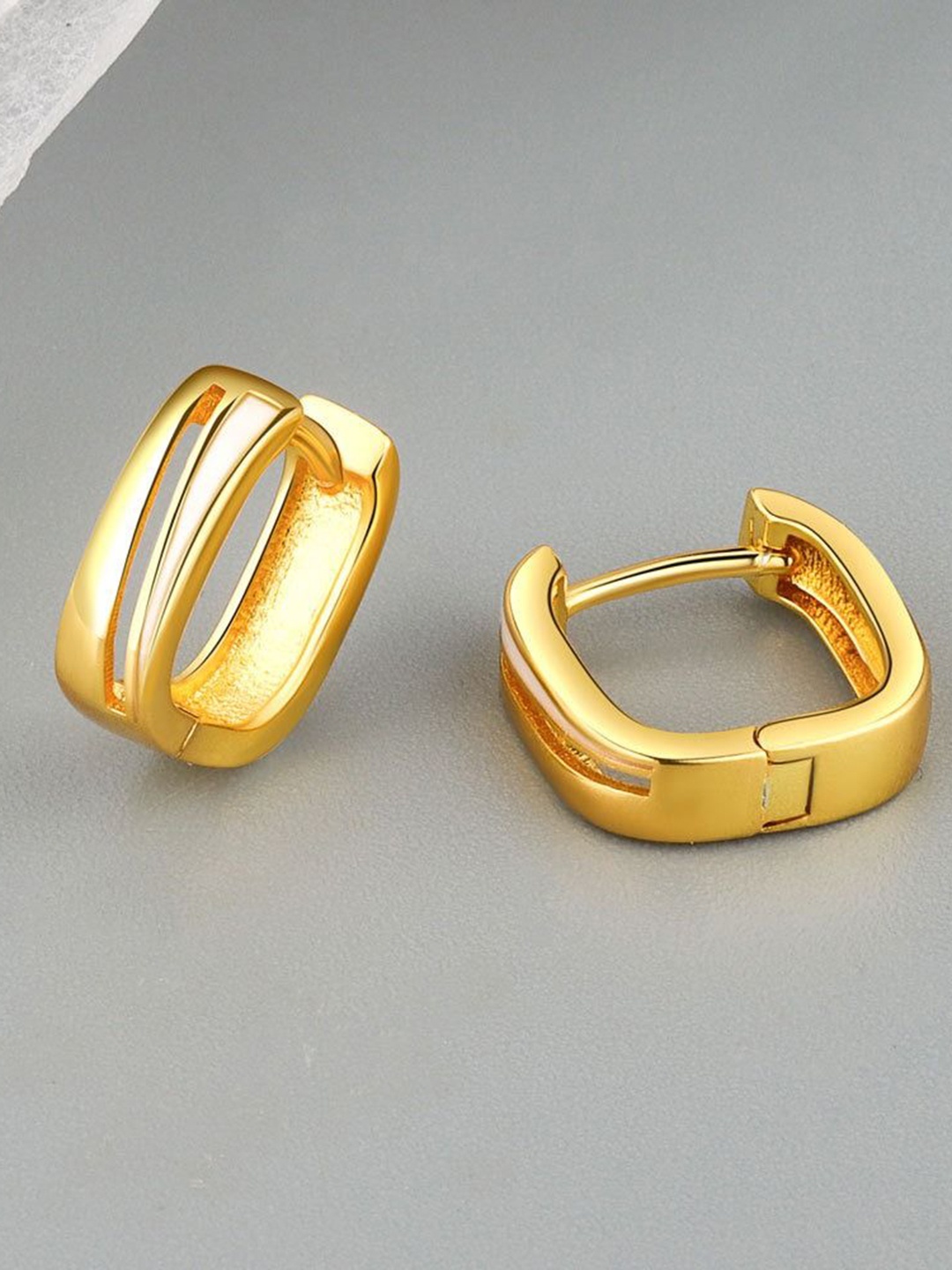 

MYKI 24K Gold Plated Stainless Steel Contemporary Hoop Earrings