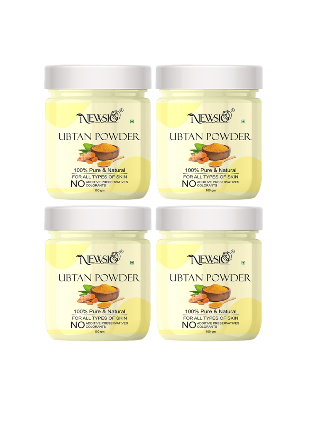 

Newsio Set Of 4 Pure & Natural Ubtan Powder For Deep Cleansing - 100g Each, Yellow