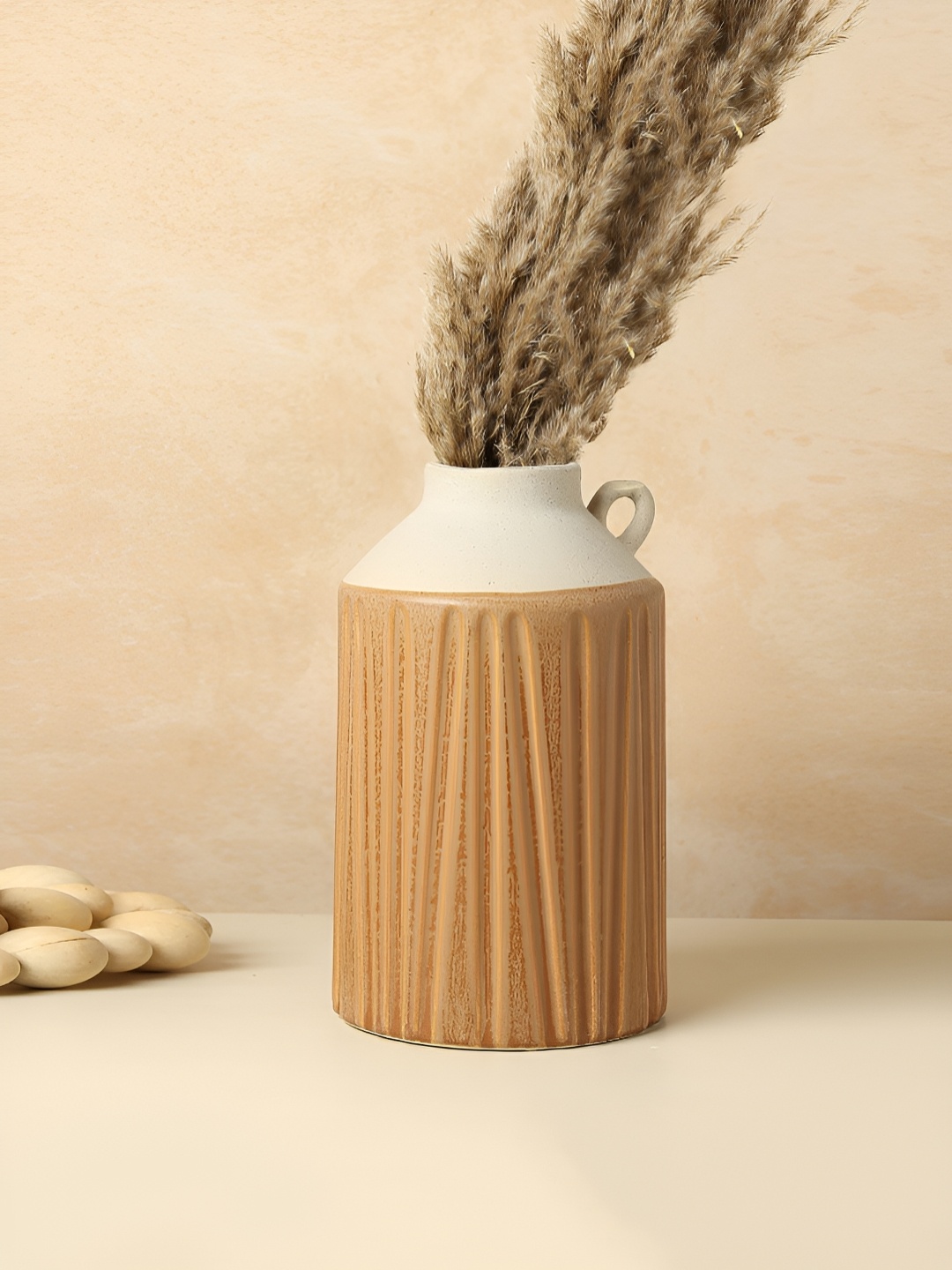 

HABERE INDIA Brown & White Textured Ceramic Flower Vases