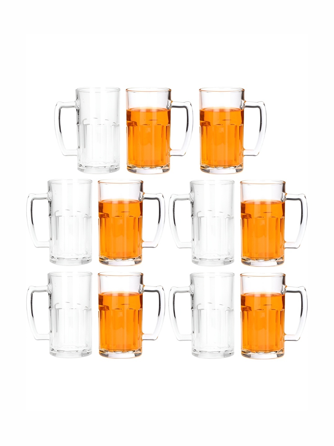 

1ST TIME Transparent 11 Pieces Textured Beer Glass-600ML Each