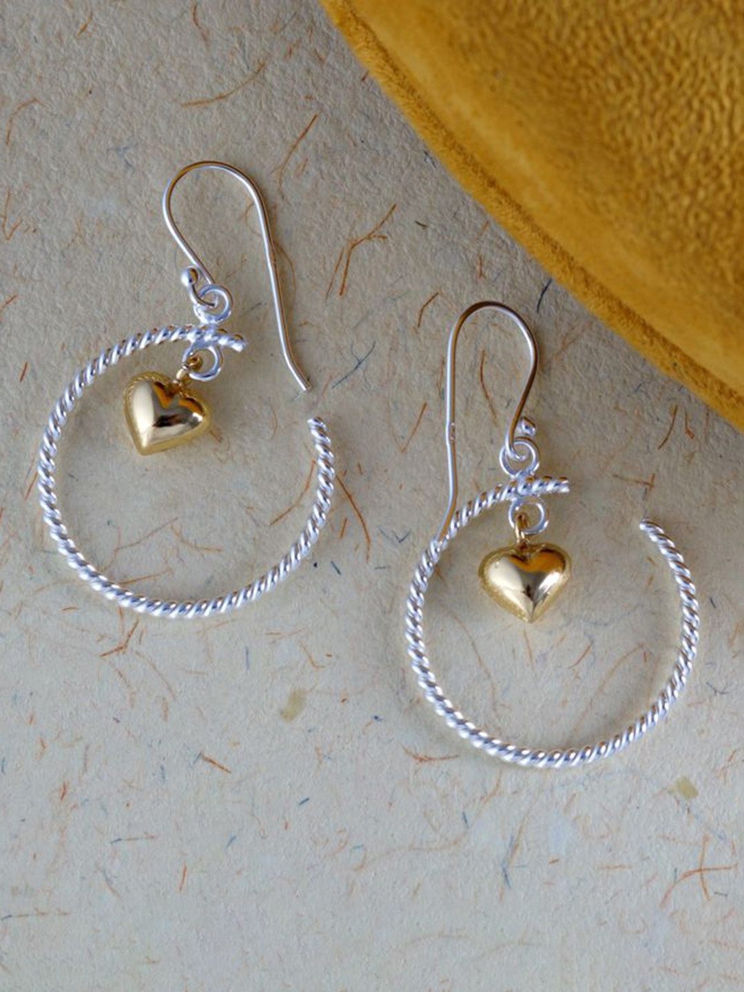 

Tuanz Silver Jewelry 925 Sterling Silver Rhodium-Plated Hearts Circular Drop Earrings