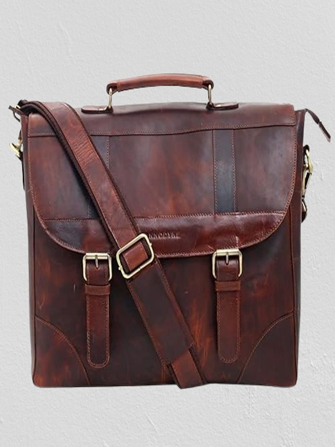 

ANNODYNE Unisex Leather Laptop Bag, Brown