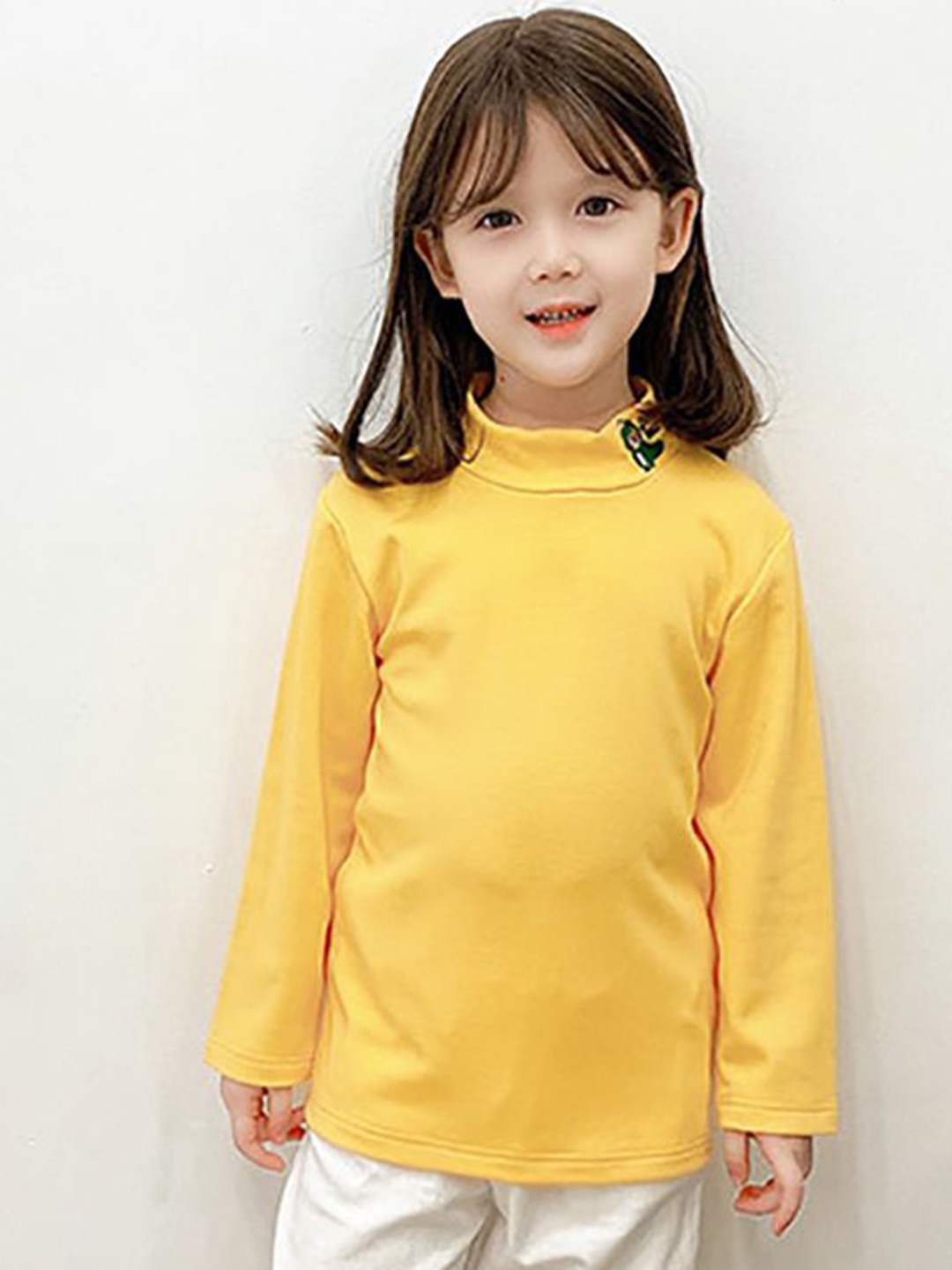 

StyleCast x Revolte Girls Solid High Neck T-shirt, Yellow