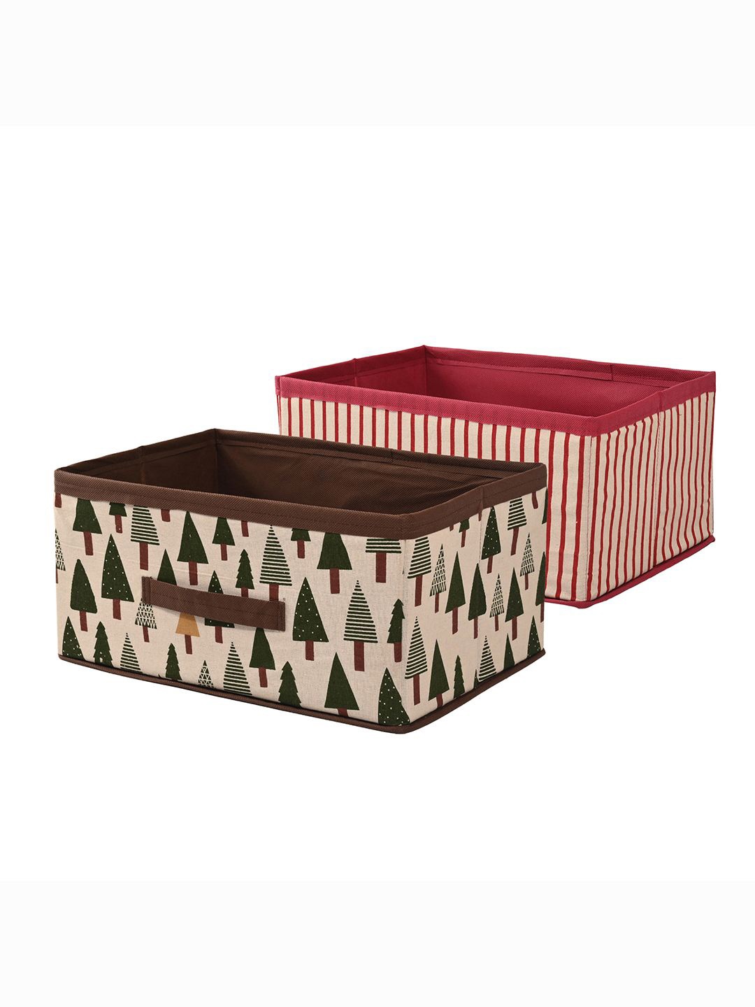 

Kuber Industries White & Pink 2 Pieces Printed Multi-Utility Organisers