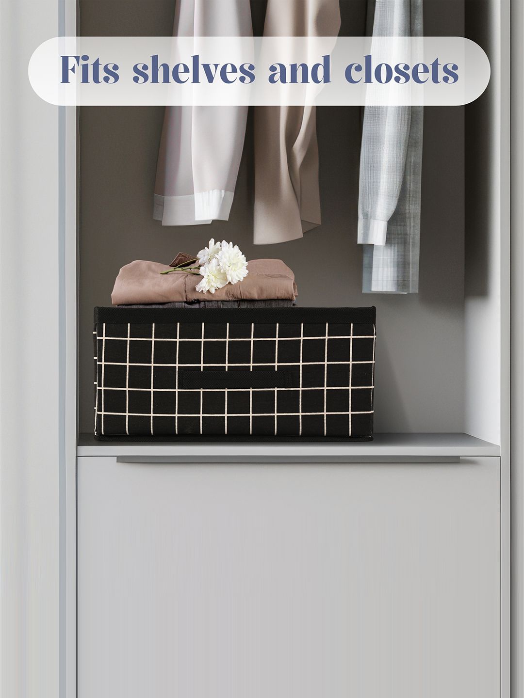 

Kuber Industries Black 2 Pieces Printed Multi-Utility Organisers