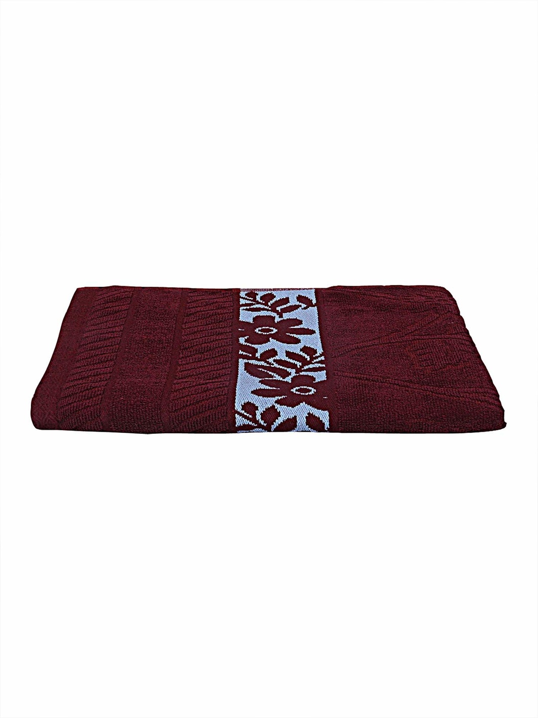 

Kuber Industries Maroon Printed 400 GSM Cotton Bath Towel