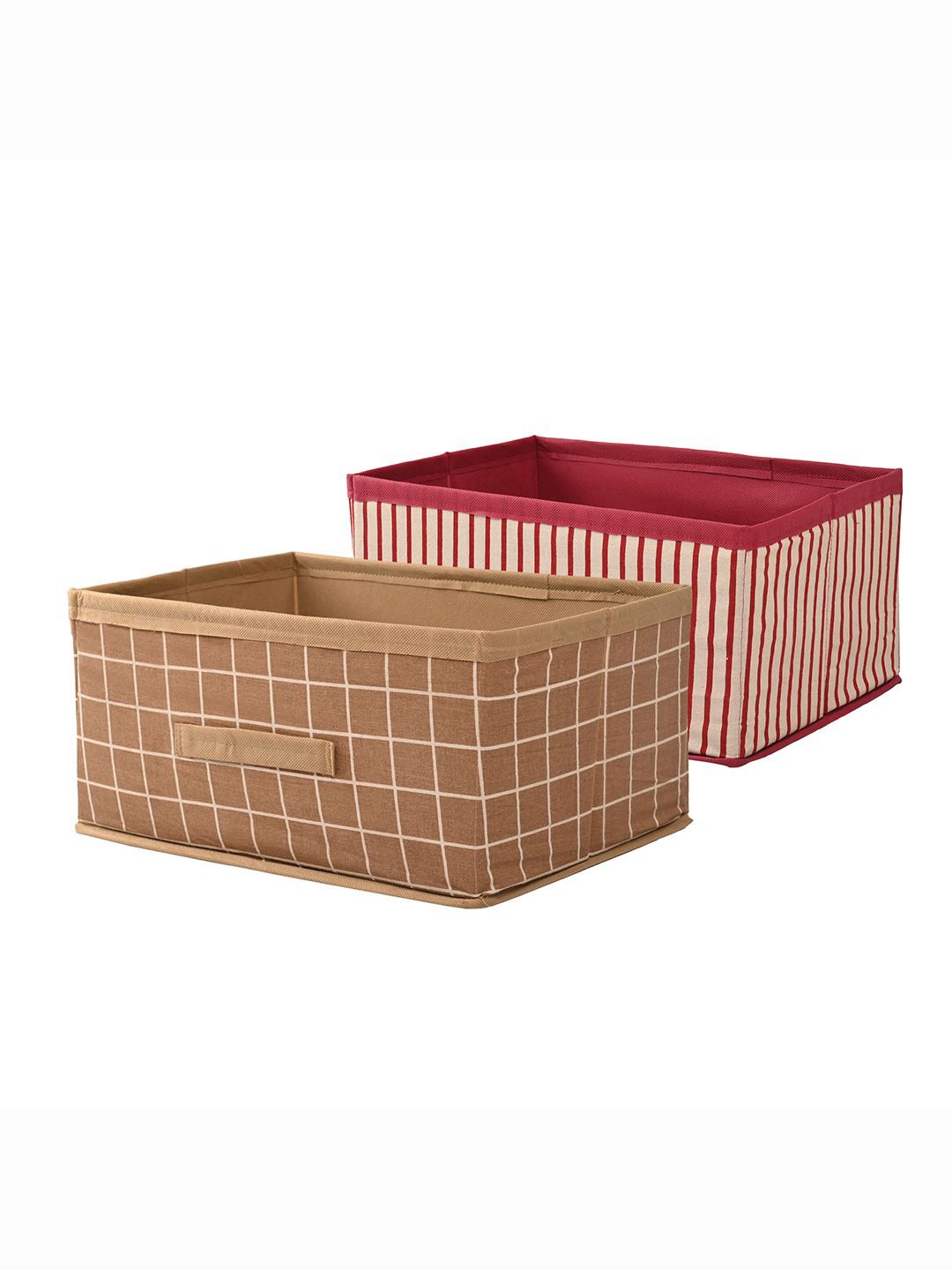 

Kuber Industries Beige & Pink 2 Pieces Printed Multi-Utility Organisers