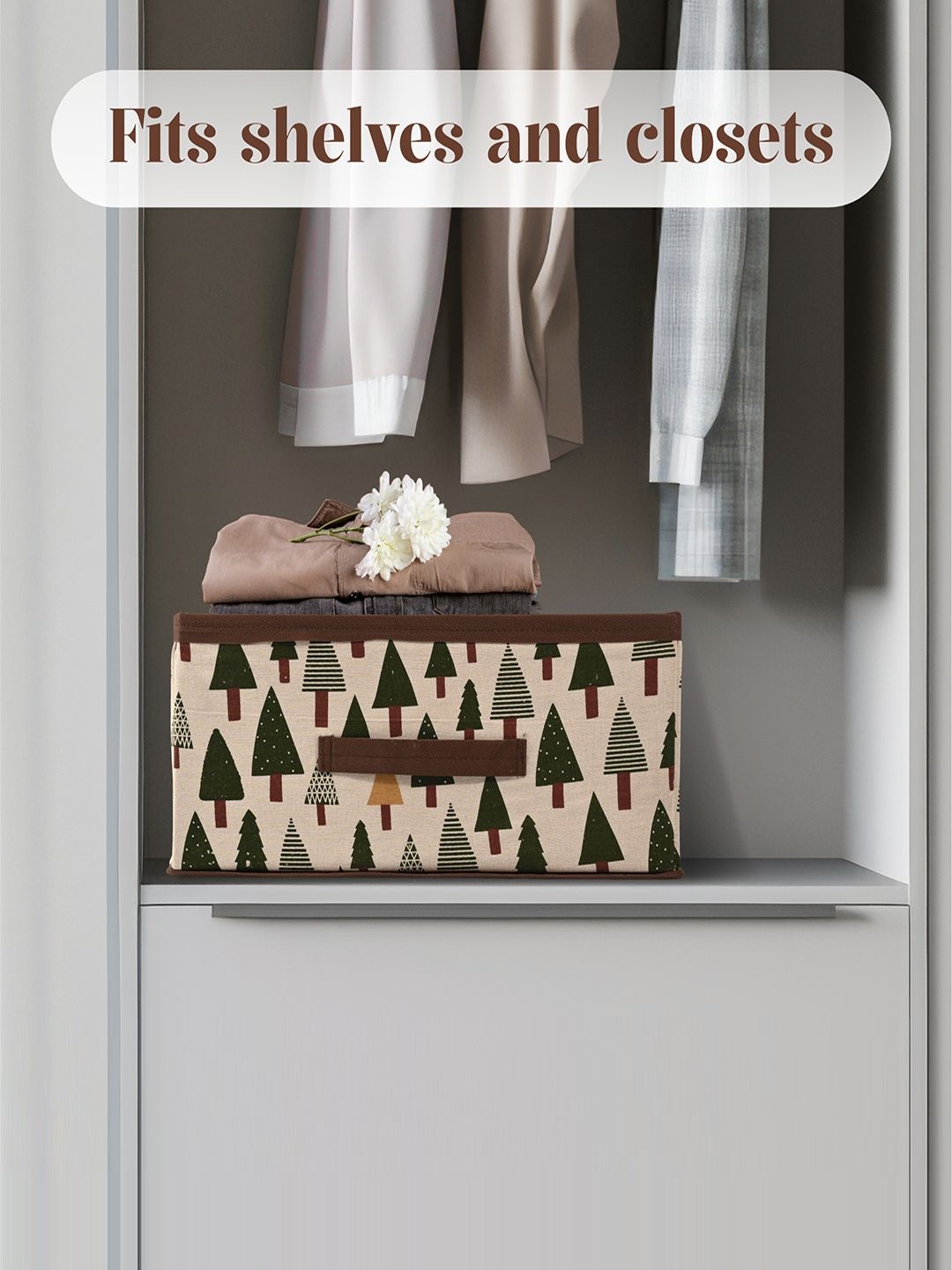

Kuber Industries White & Brown 12 Pieces Printed Multi-Utility Organisers