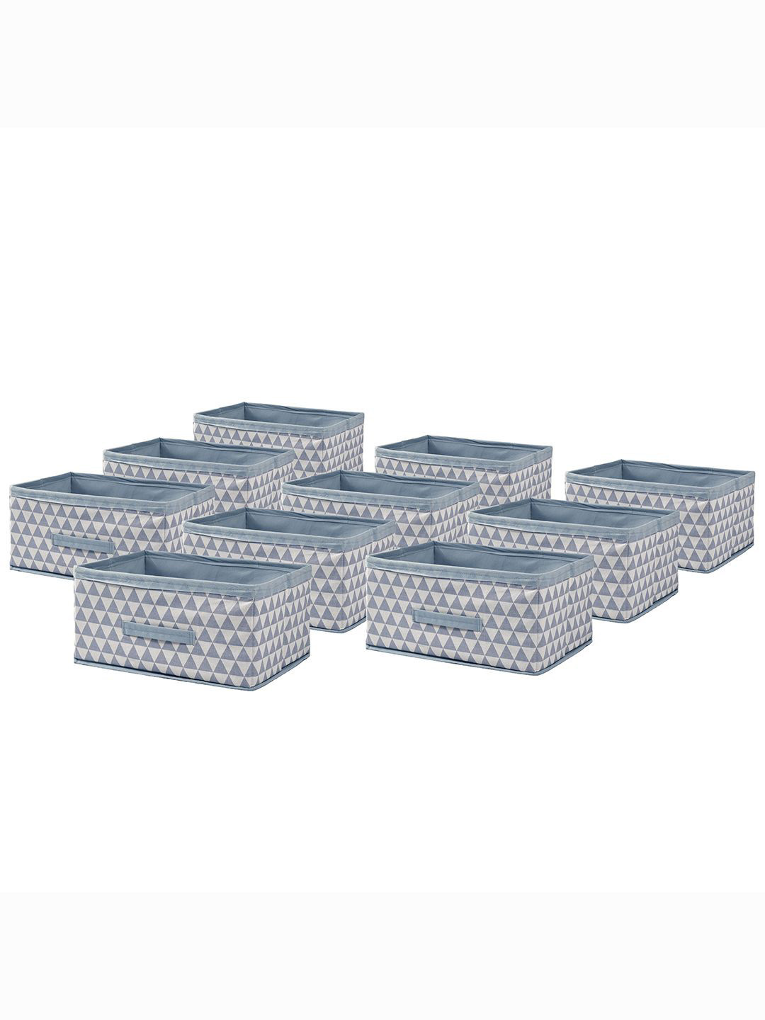 

Kuber Industries Blue & White 10 Pieces Printed Drawer Organisers