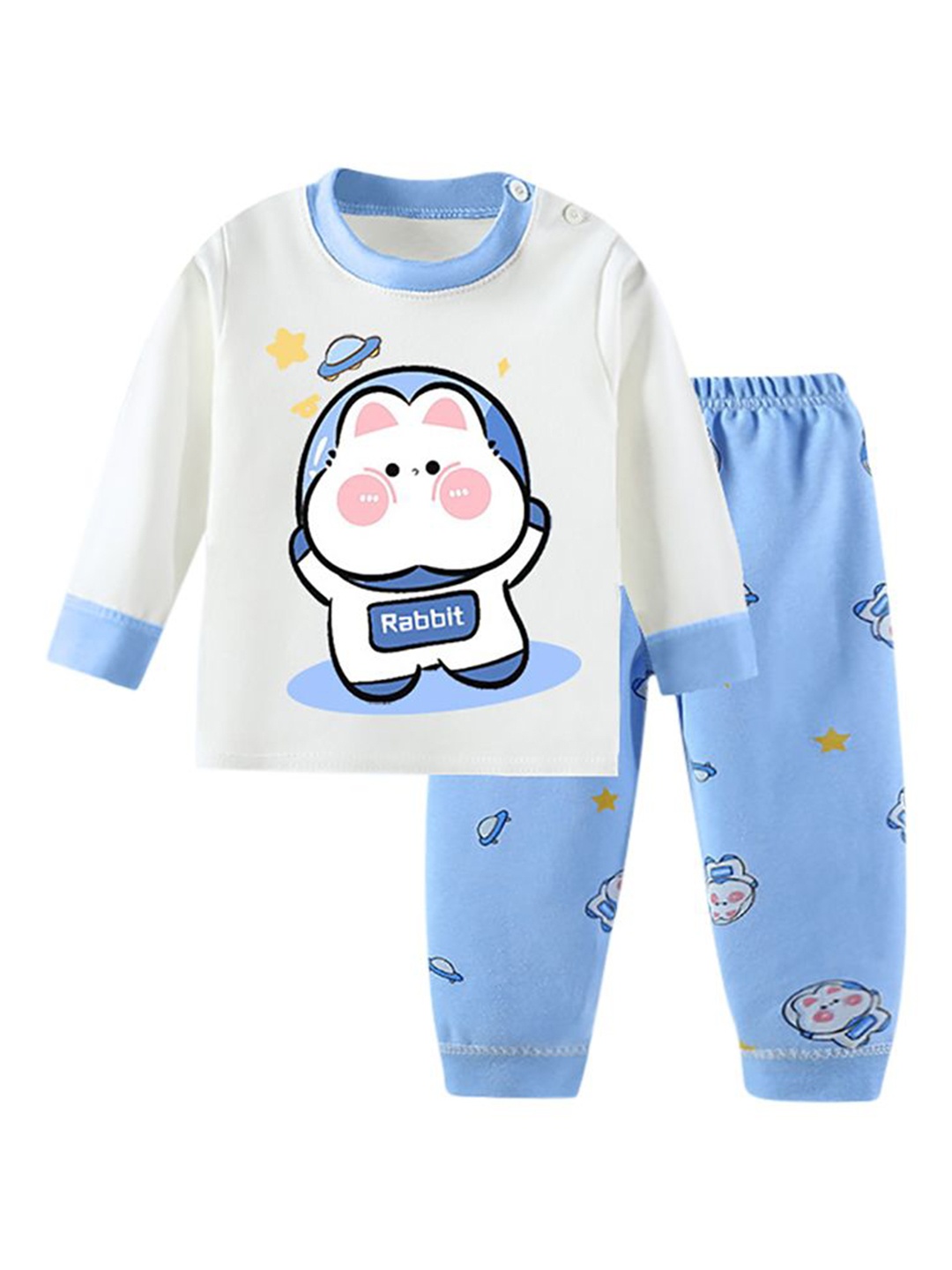 

StyleCast x Revolte Boys Printed Round Neck Long Sleeves T-Shirt With Jogger, Blue