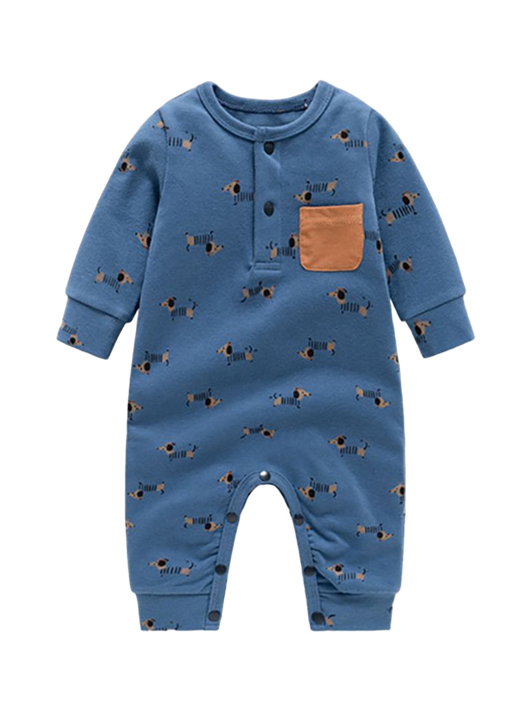 

StyleCast x Revolte Boys Printed Cotton Rompers, Blue
