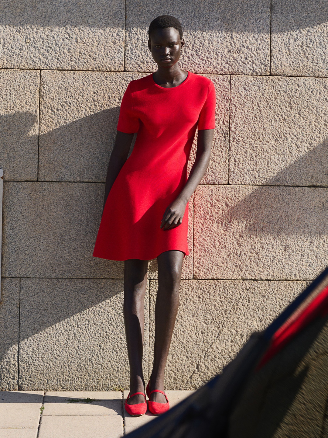

H&M Women Flared-Skirt Dress, Red