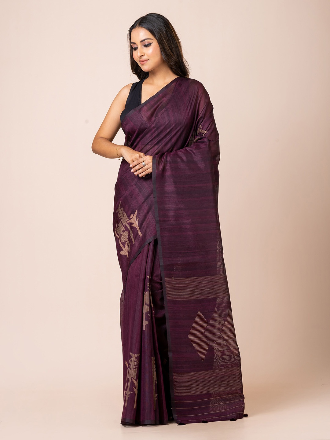 

KAVVYA Woven Design Zari Banarasi Saree, Purple