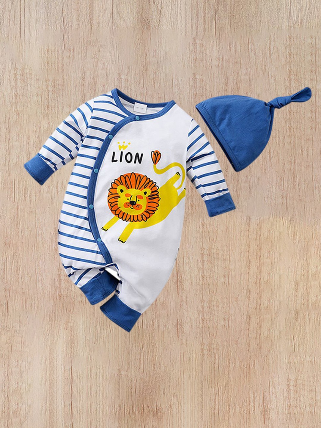 

StyleCast x Revolte Infant Boys Striped Rompers, Blue