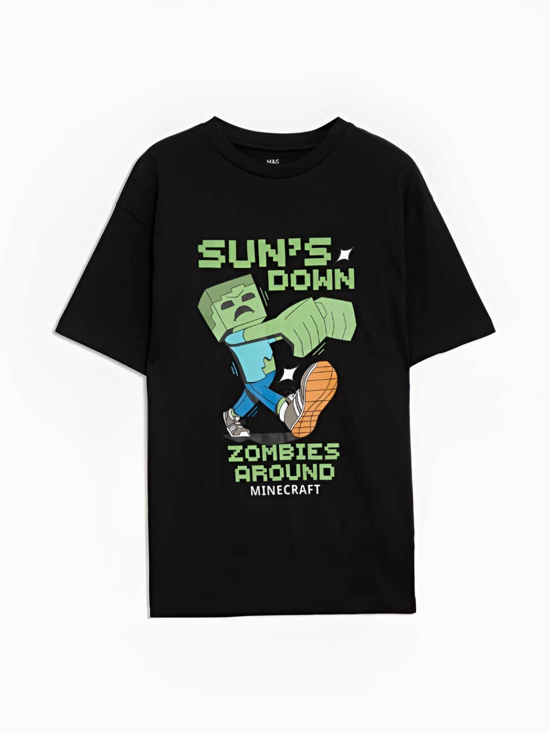 

Marks & Spencer Boys Graphic Printed Round Neck Cotton T-shirt, Black