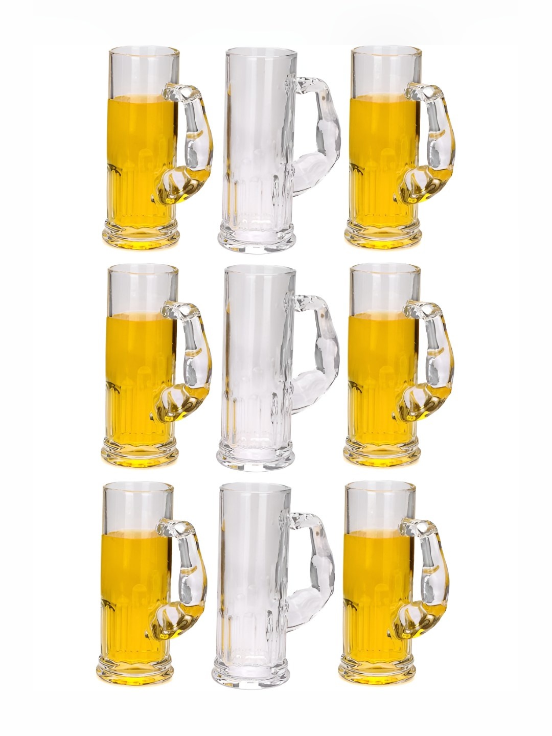 

1ST TIME Unisex Transparent 9 Pieces Beer Glass 600 ml