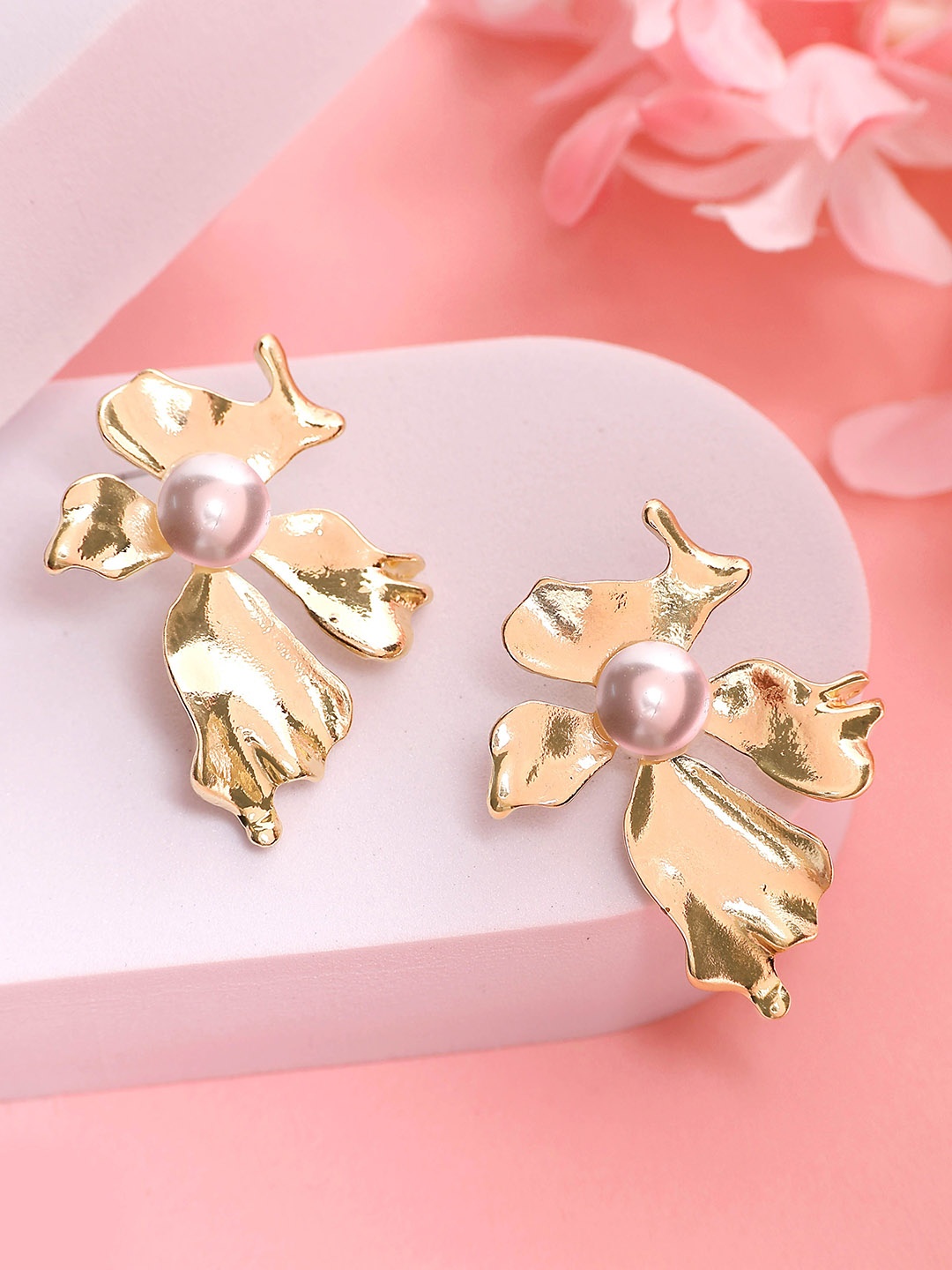 

Bohey by KARATCART Gold Plated Contemporary Drop Earrings