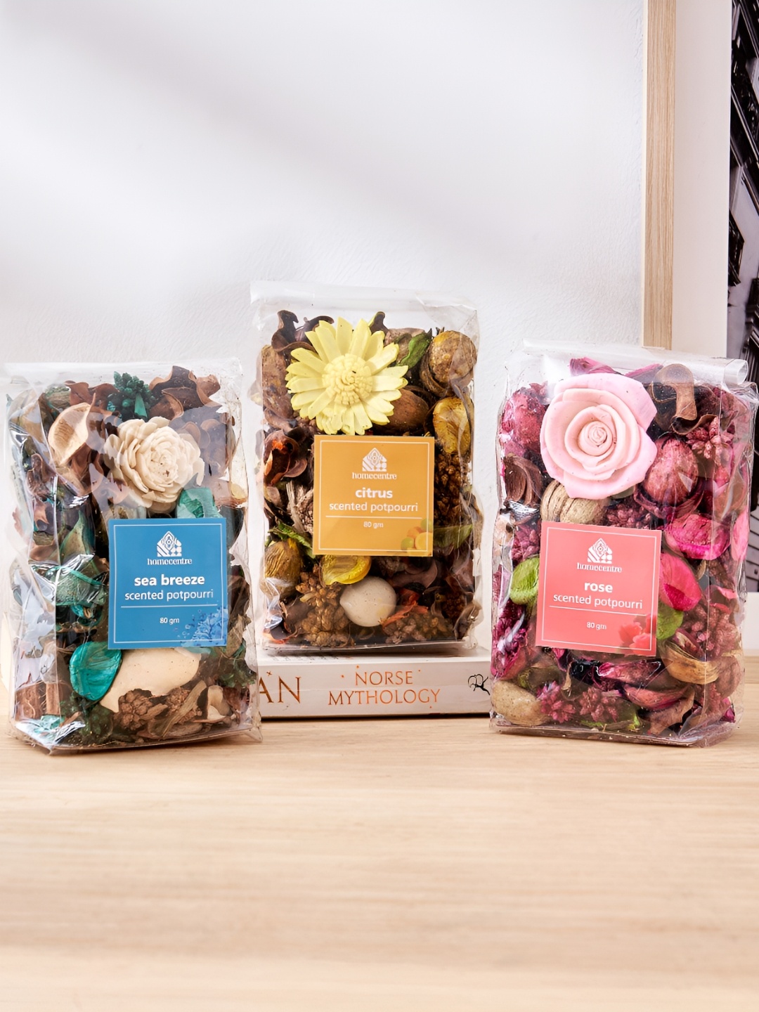 

Home Centre Corsica Blue and Yellow 3 Pieces Potpourri 80g