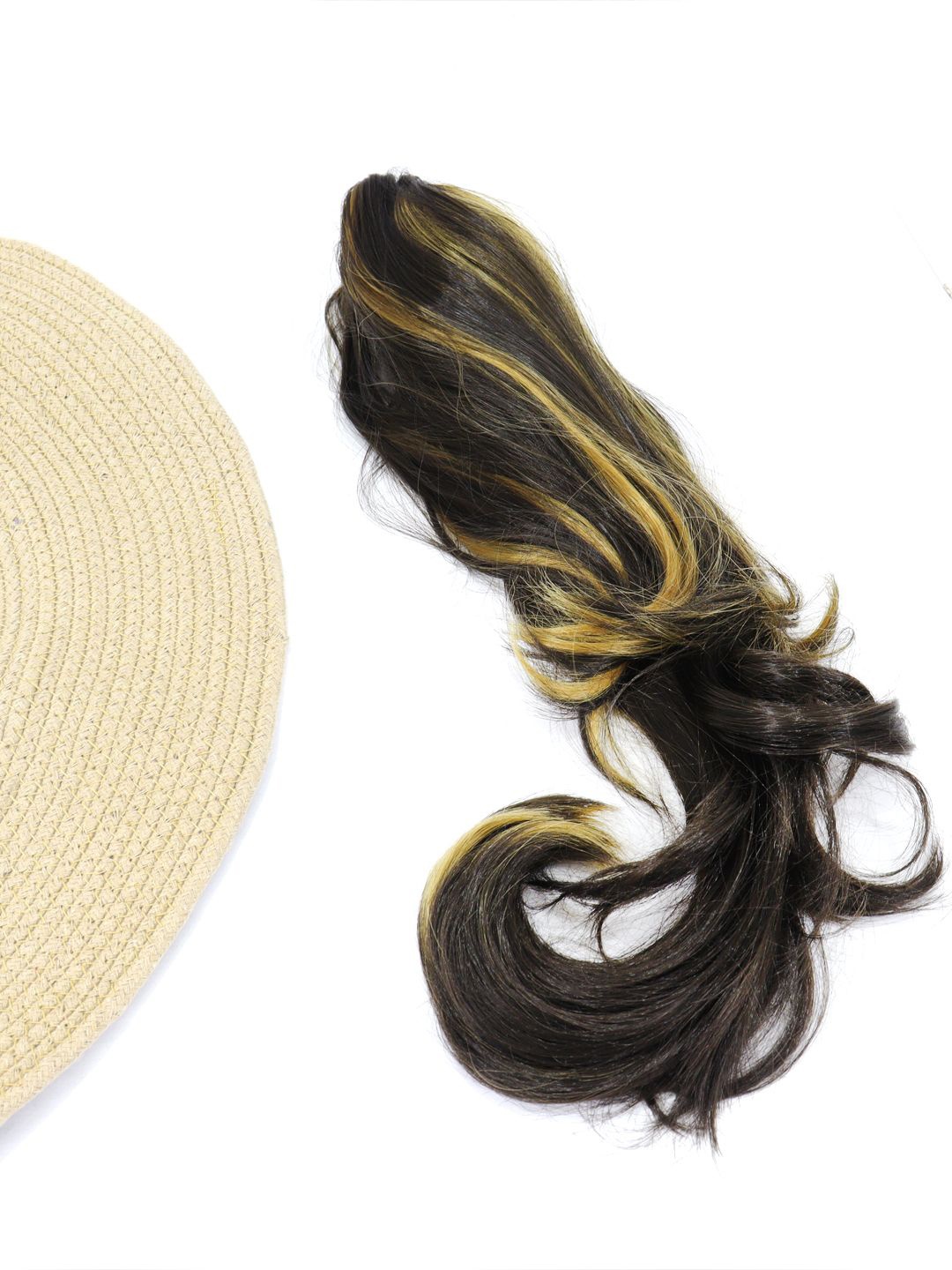 

FIMBUL Clip-In 2 in 1 Clutcher Ponytail Wavy Hair Extension - Black - 22 Inch