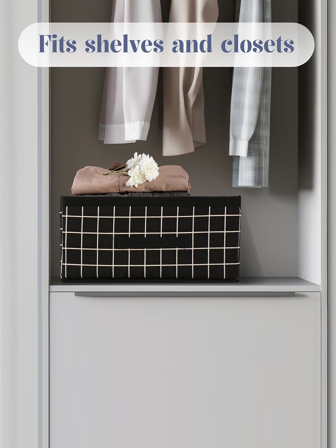 

Kuber Industries Black 6 Pieces Printed Multi-Utility Organisers