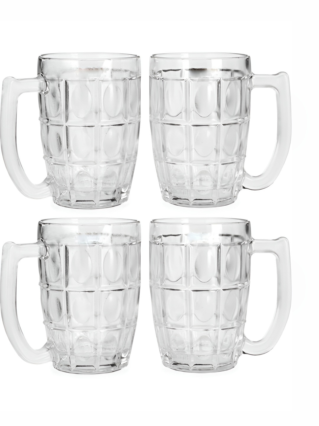 

1ST TIME Transparent 4 Pieces Textured Glass Dishwasher Safe Bar Glasses