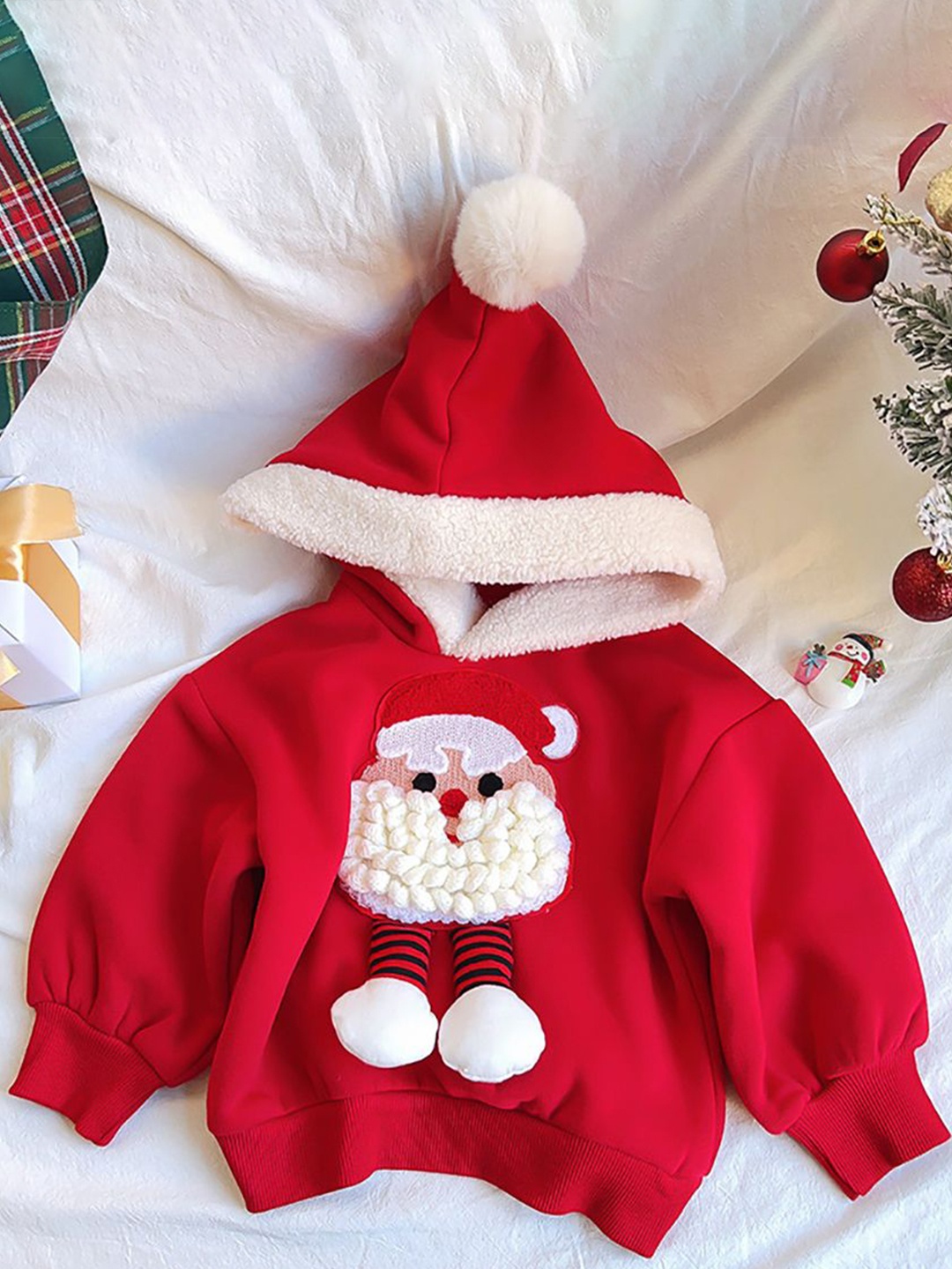 

StyleCast x Revolte Girls Embroidered Hooded Pullover Cotton Sweatshirt, Red