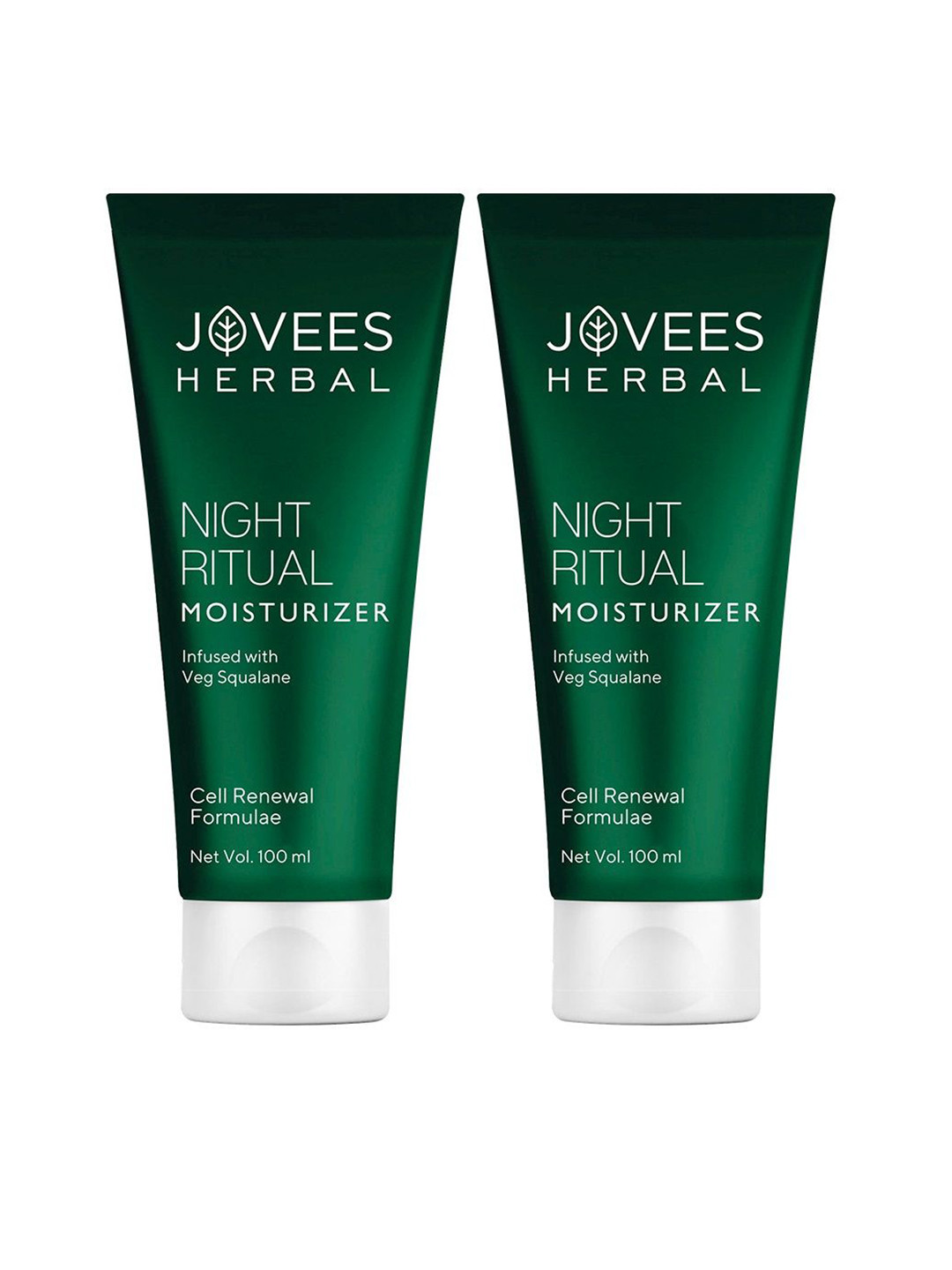 

Jovees Set Of 2 Herbal Night Ritual Moisturizer Infused With Veg Squalane - 100ml Each, Green