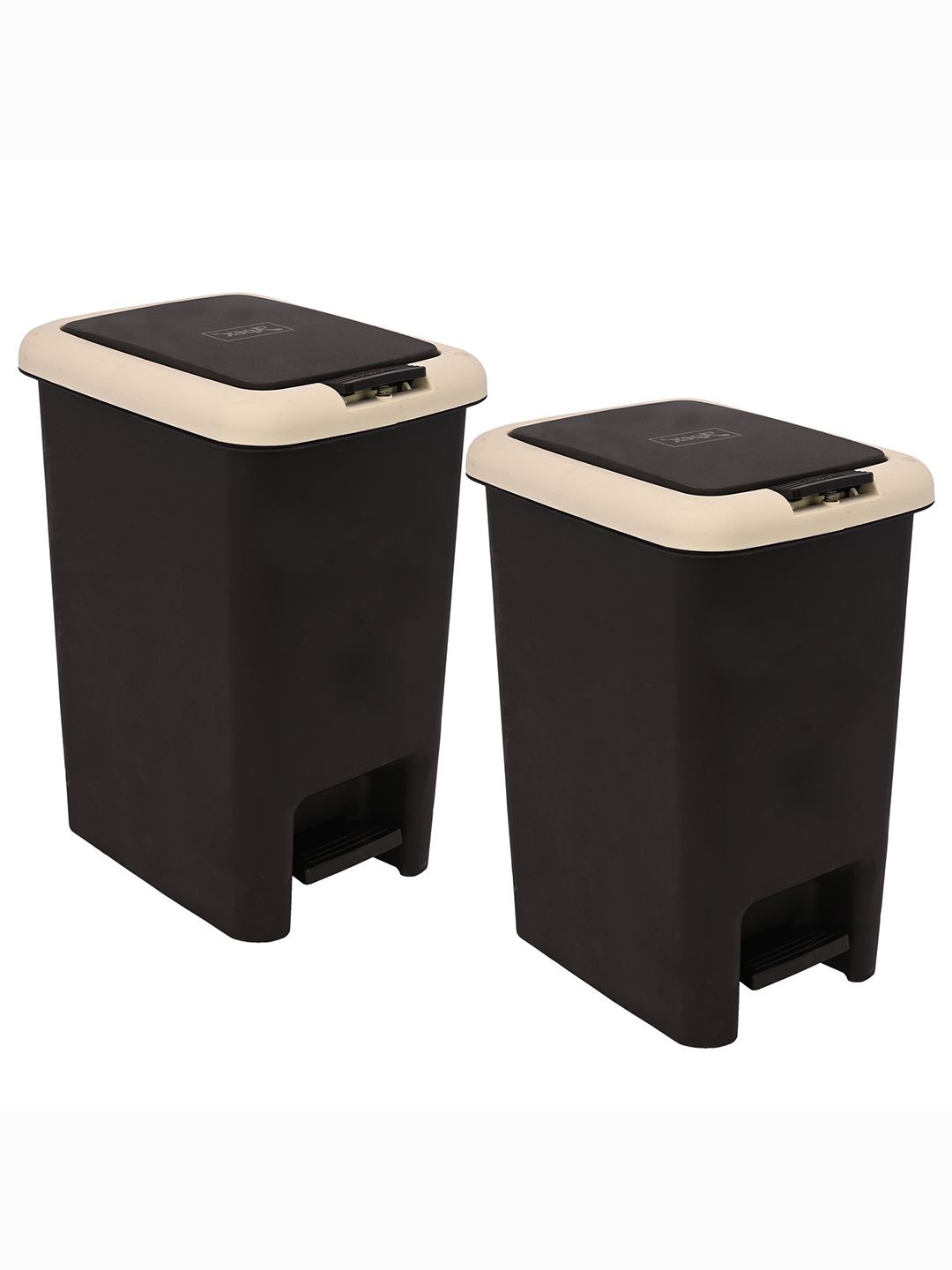 

Kuber Industries Brown 2 Pieces Pedal Dustbins - 7L Each