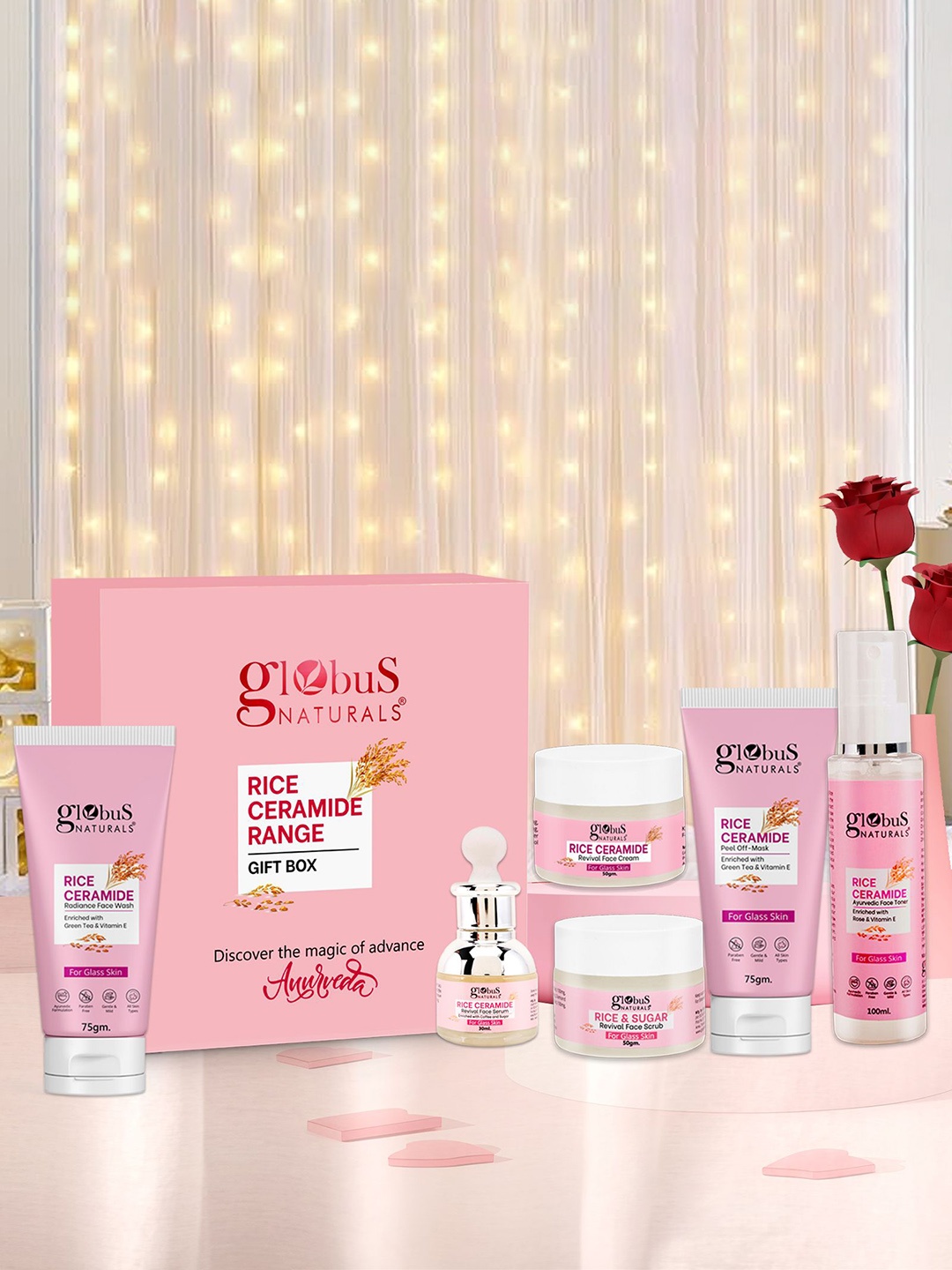 

Globus naturals Set Of 6 Revival Rice Ceramide Skincare Gift Box, Purple