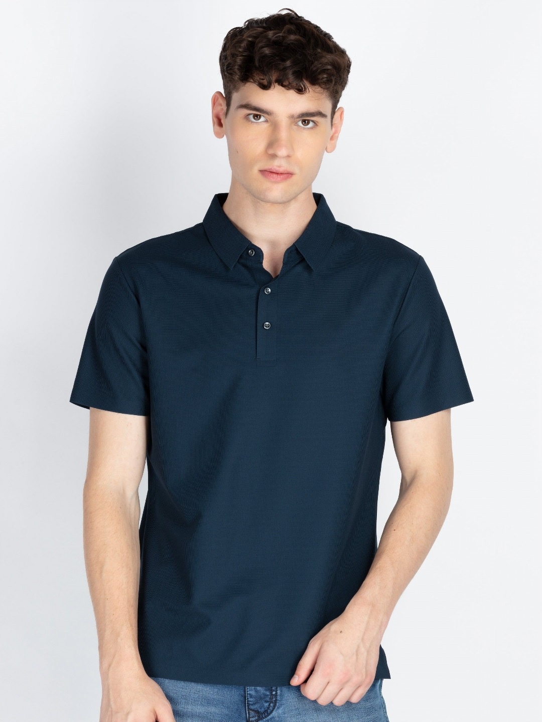 

Status Quo Men Polo Collar Indigo Pockets T-shirt, Navy blue