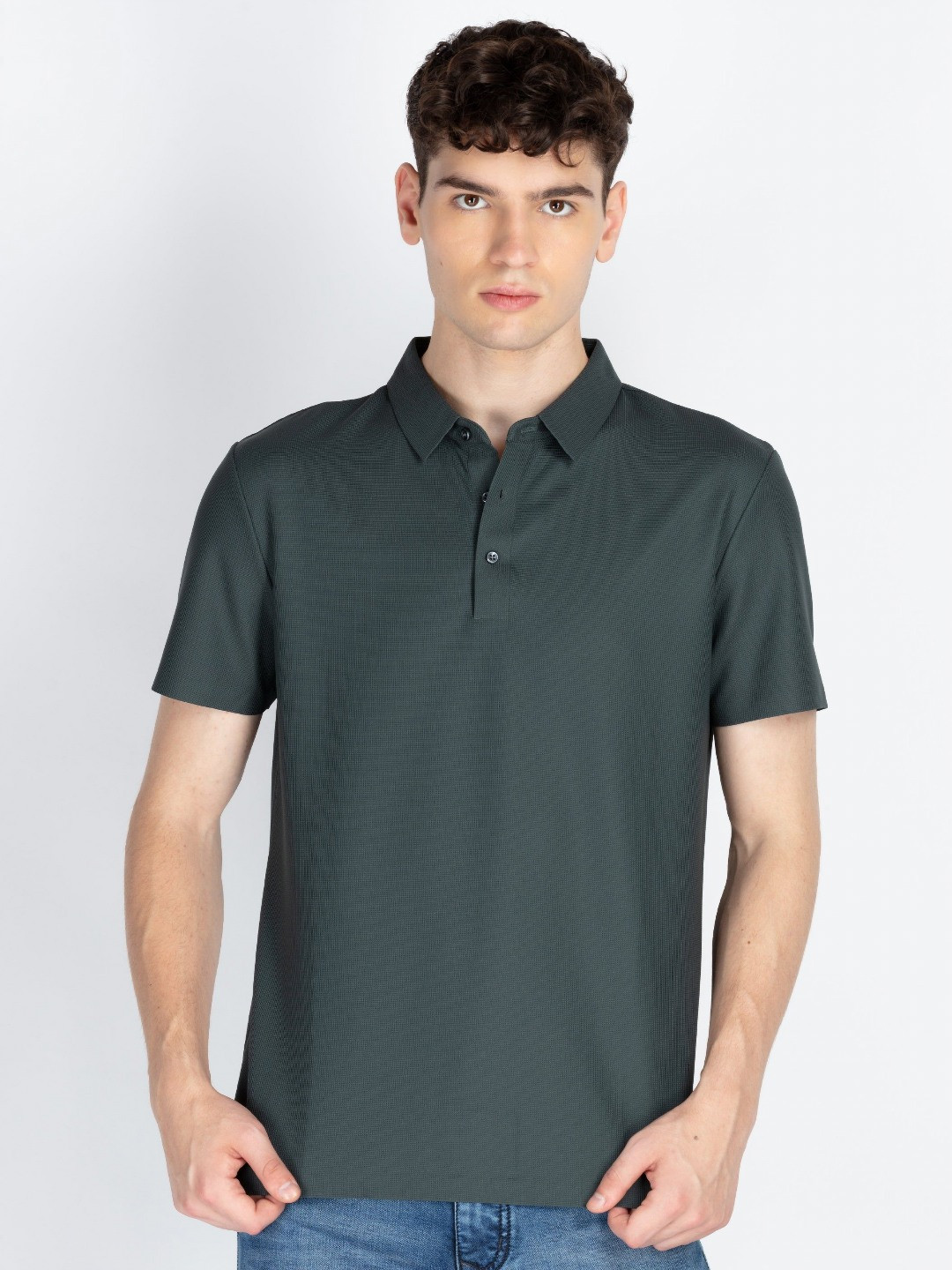 

Status Quo Men Polo Collar Pockets T-shirt, Green